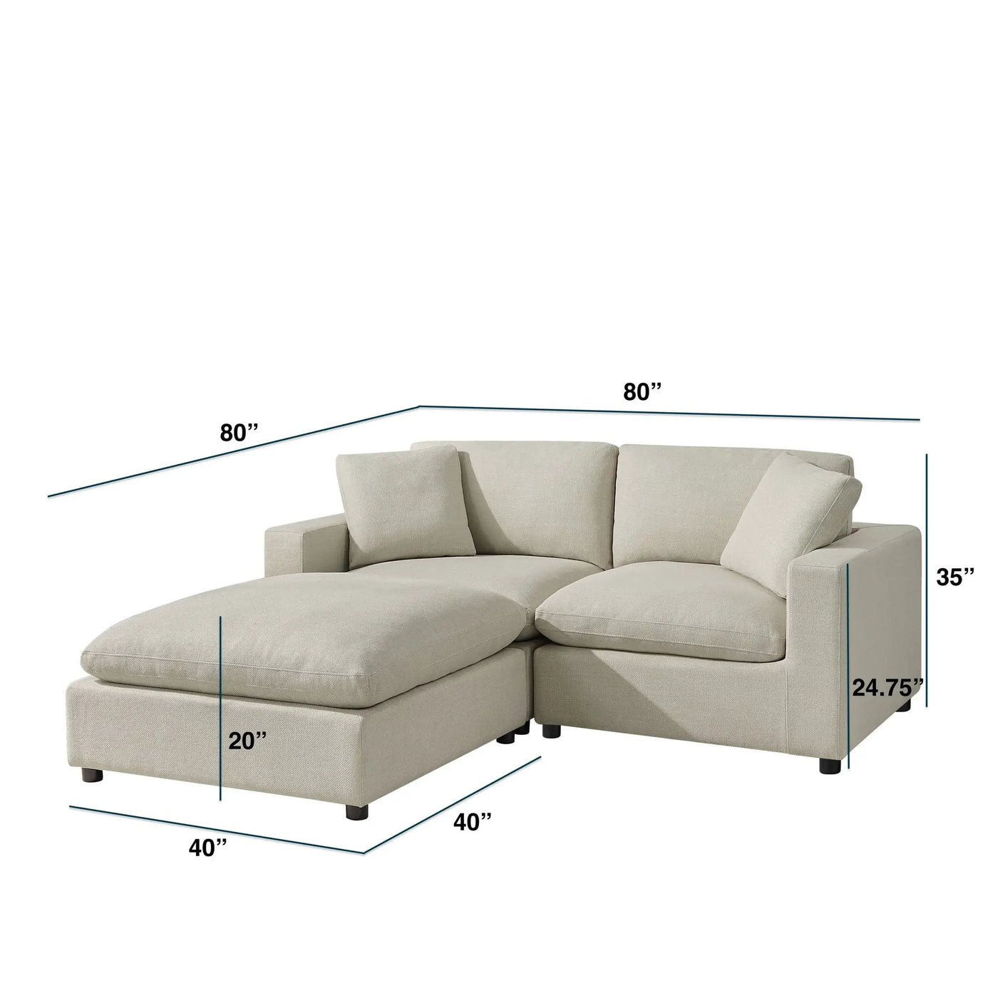 Cassandra - Sofa With Ottoman by HouseOfZazla