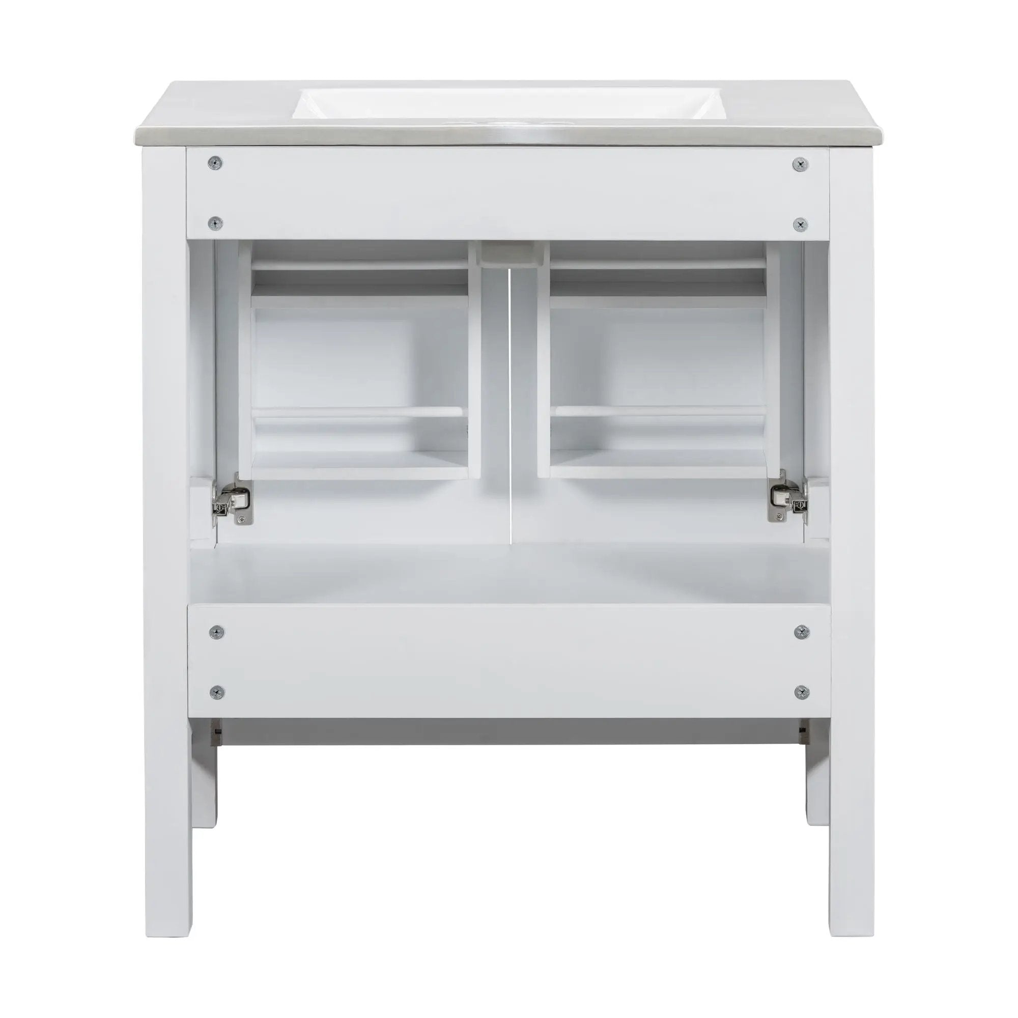 Bathroom Vanity With Single Sink, Combo Cabinet Undermount Sink, Bathroom Storage Cabinet With Two Doors And A Drawer, Soft Closing, Multifunctional Storage, Solid Wood Frame by HouseOfZazla