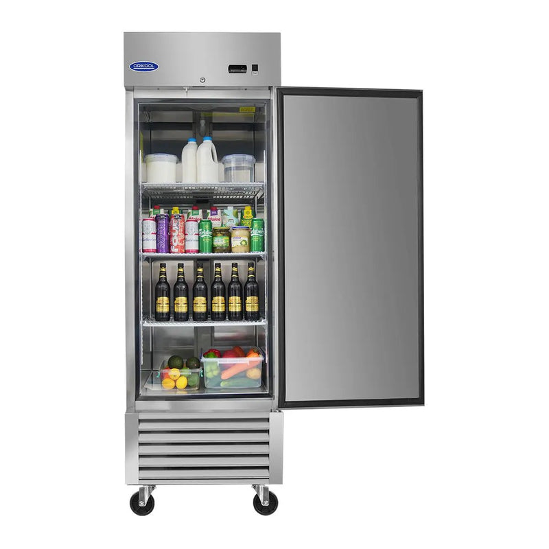 Commercial Refrigerator 23 Cu.Ft With 1 Solid Door Reach-In Refrigerators Stainless Steel Etl Approved Upright Fridge Storage - Silver by HouseOfZazla