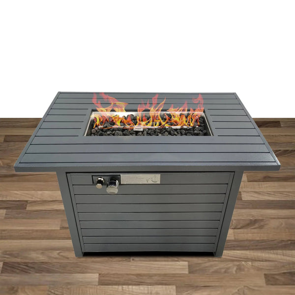 Propane Outdoor Fire Pit Table With Lid - Gray, photo 2 of 5