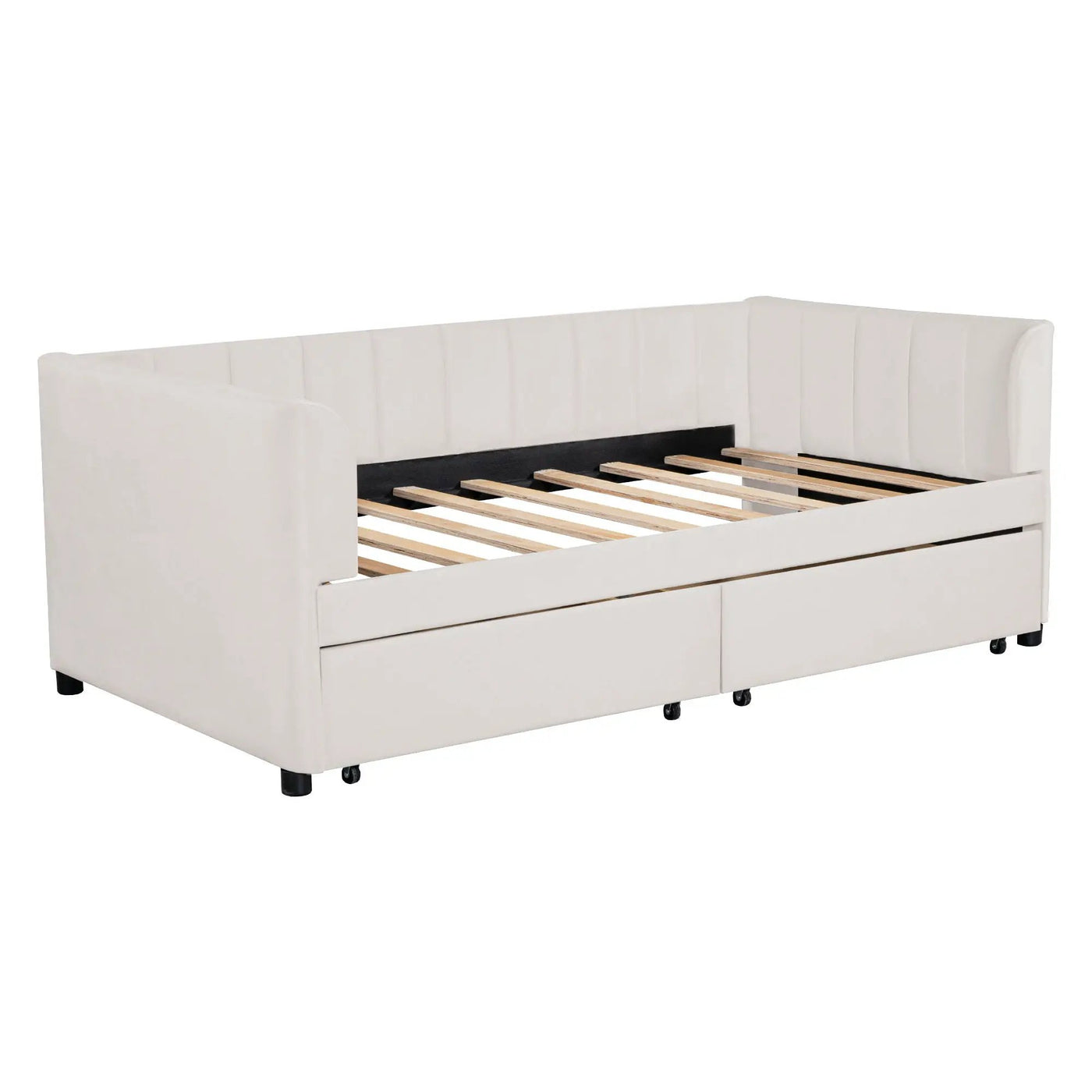 Upholstered Daybed With Ergonomic Design Backrest by HouseOfZazla