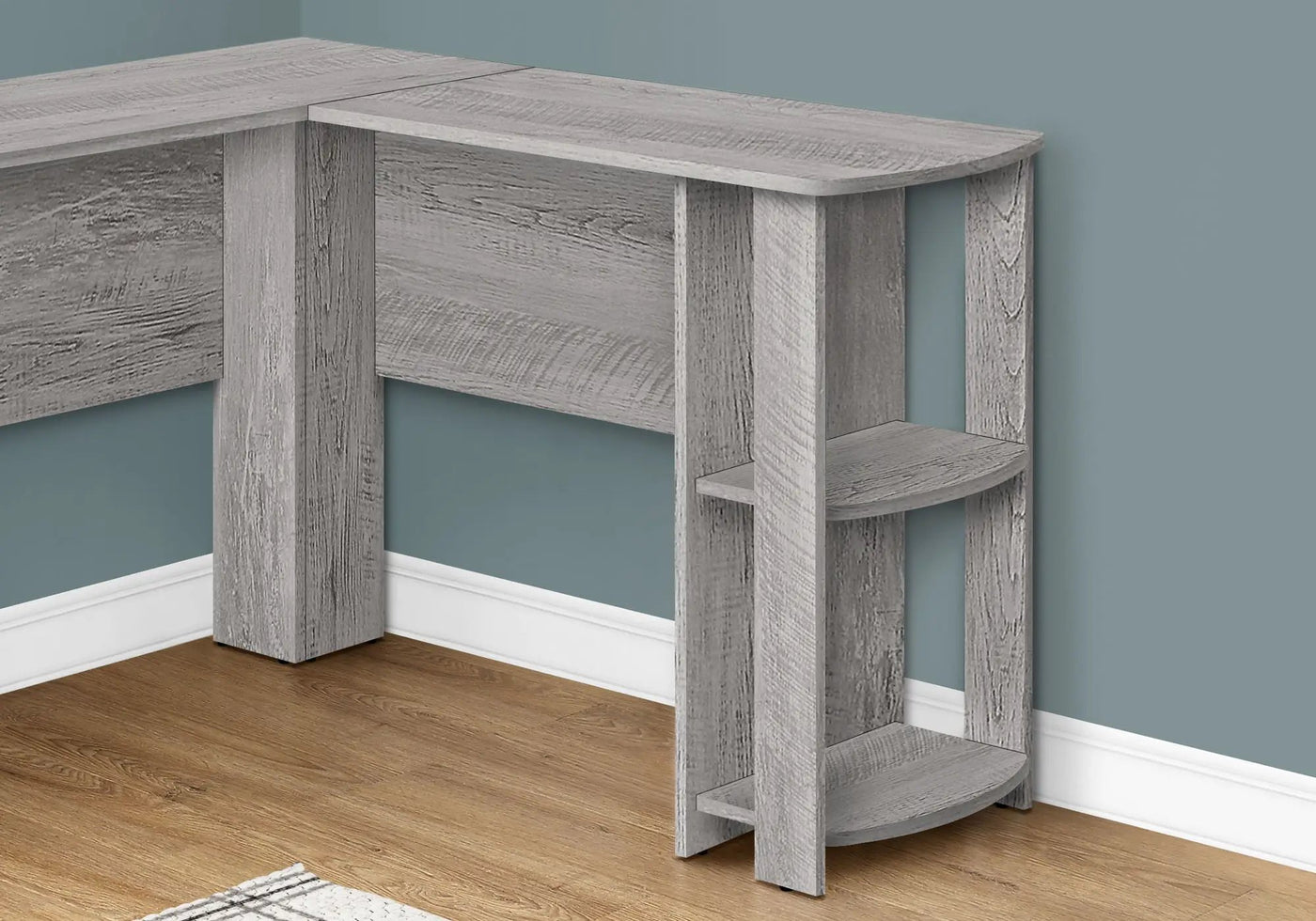 L-Shaped Corner Computer Desk with Storage Shelves by HouseOfZazla