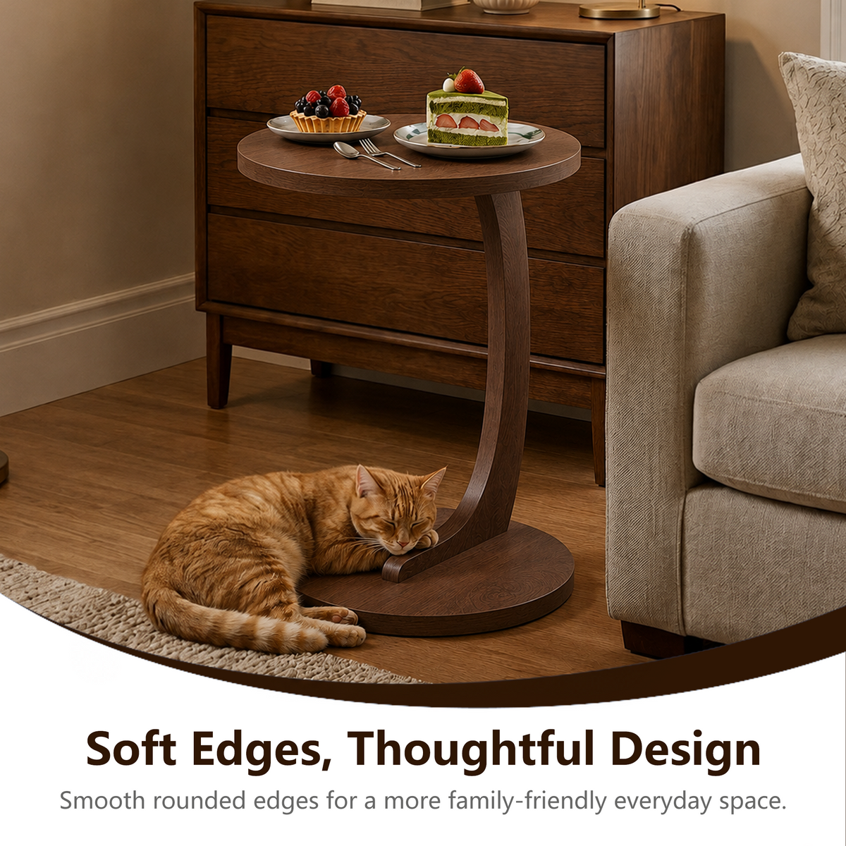 14.96" × 21.65" C-Shaped End Table, photo 7 of 10