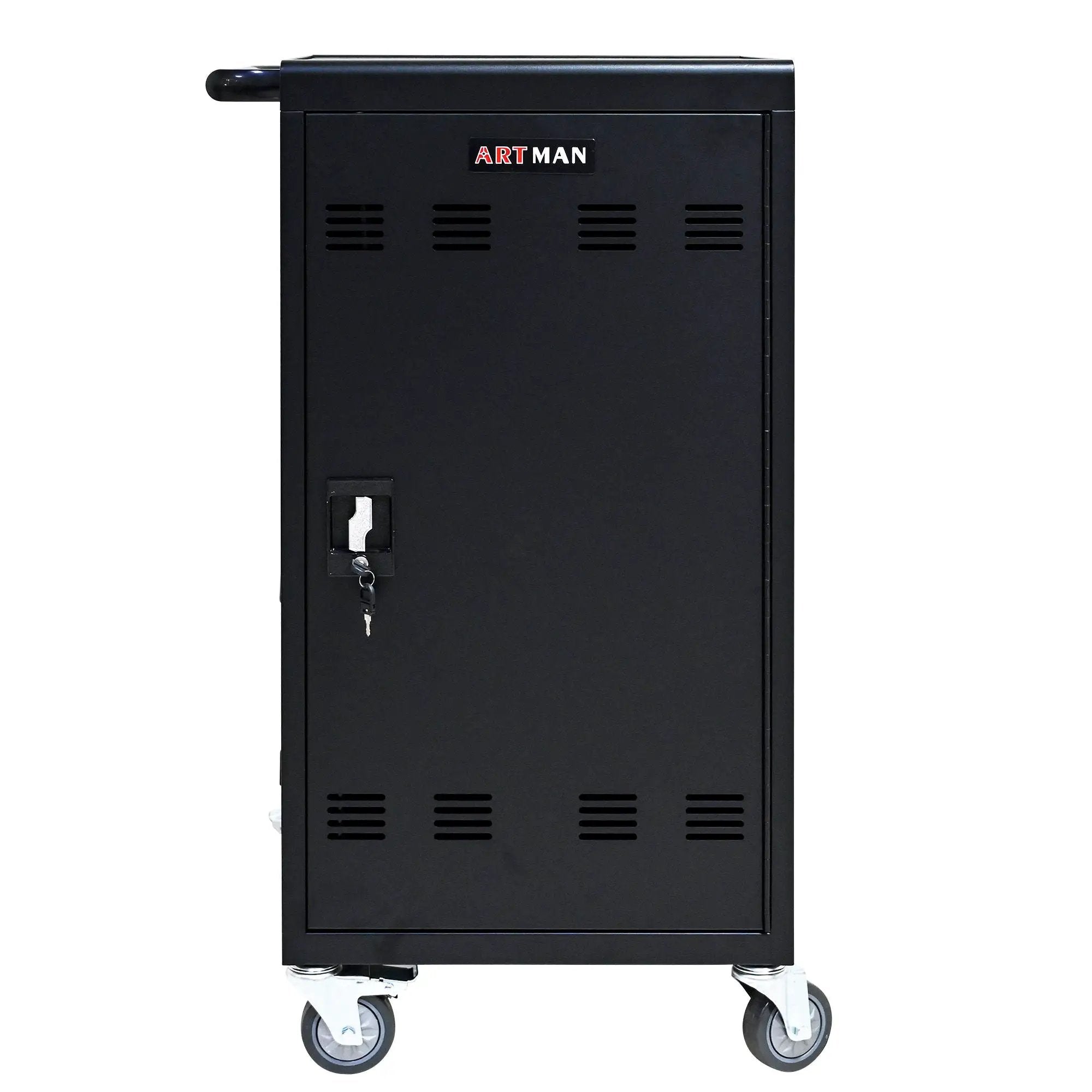 45 Bay Mobile School Charging Cart Station For Chromebook, Tablet And Laptop Computer With Power Strip Included - Black by HouseOfZazla