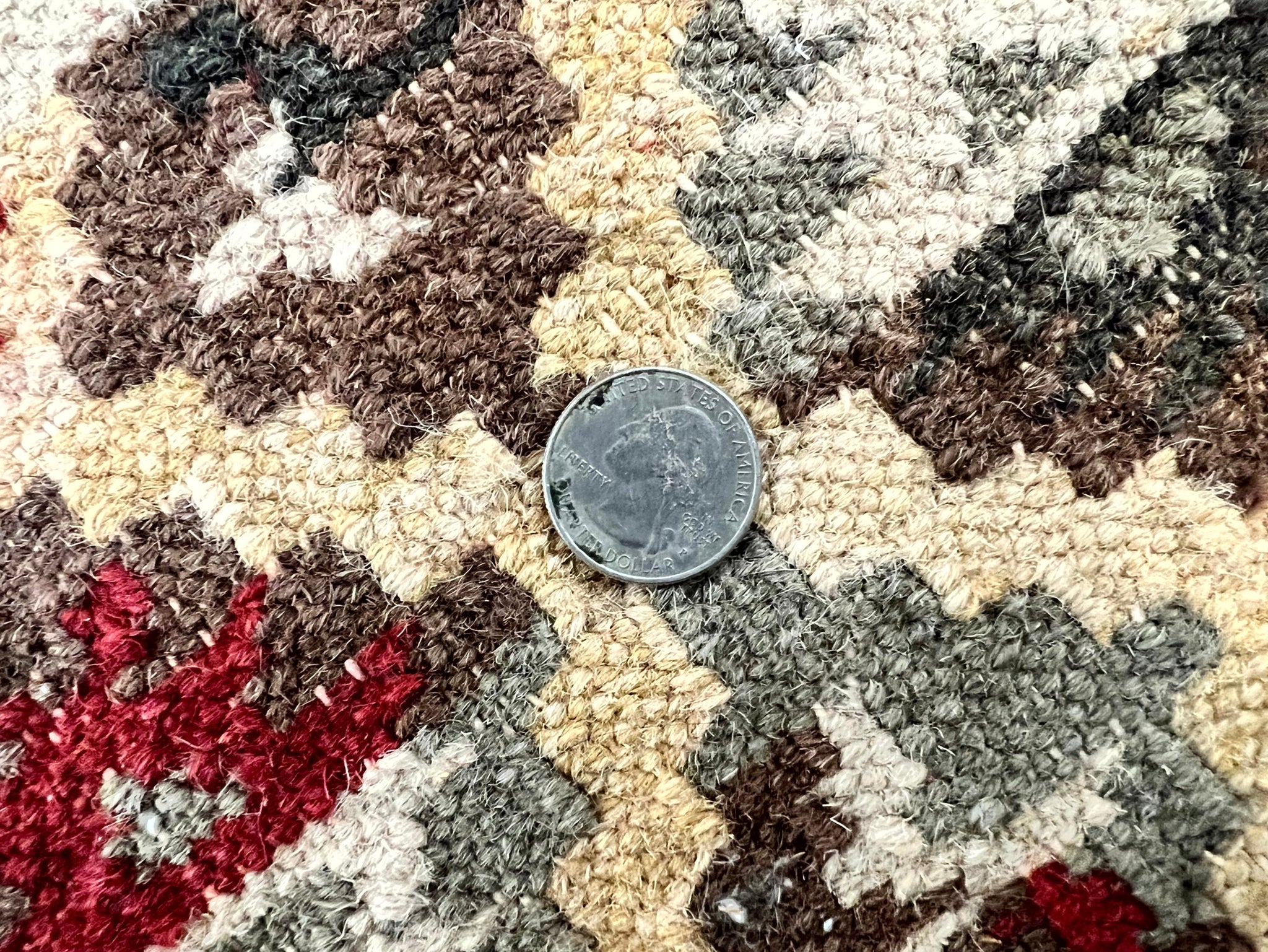 Indian Kilim Rug 6x6, Square Kilim Flatweave Carpet, Vintage Handmade Wool Rug, Red by Jewel Rugs