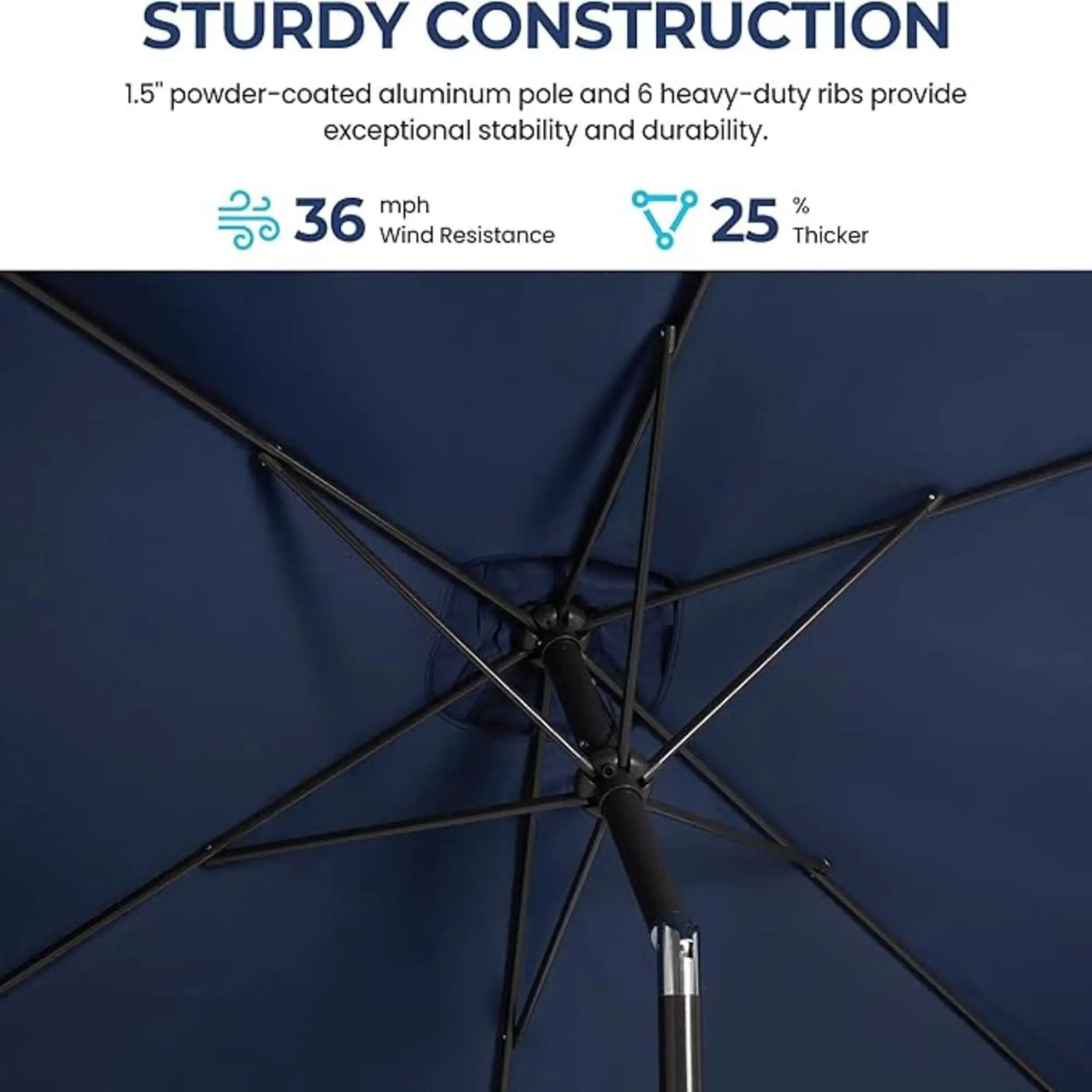 Rectangular Patio Umbrella With Crank Tilt, Polyester UV-Resistant Canopy by HouseOfZazla