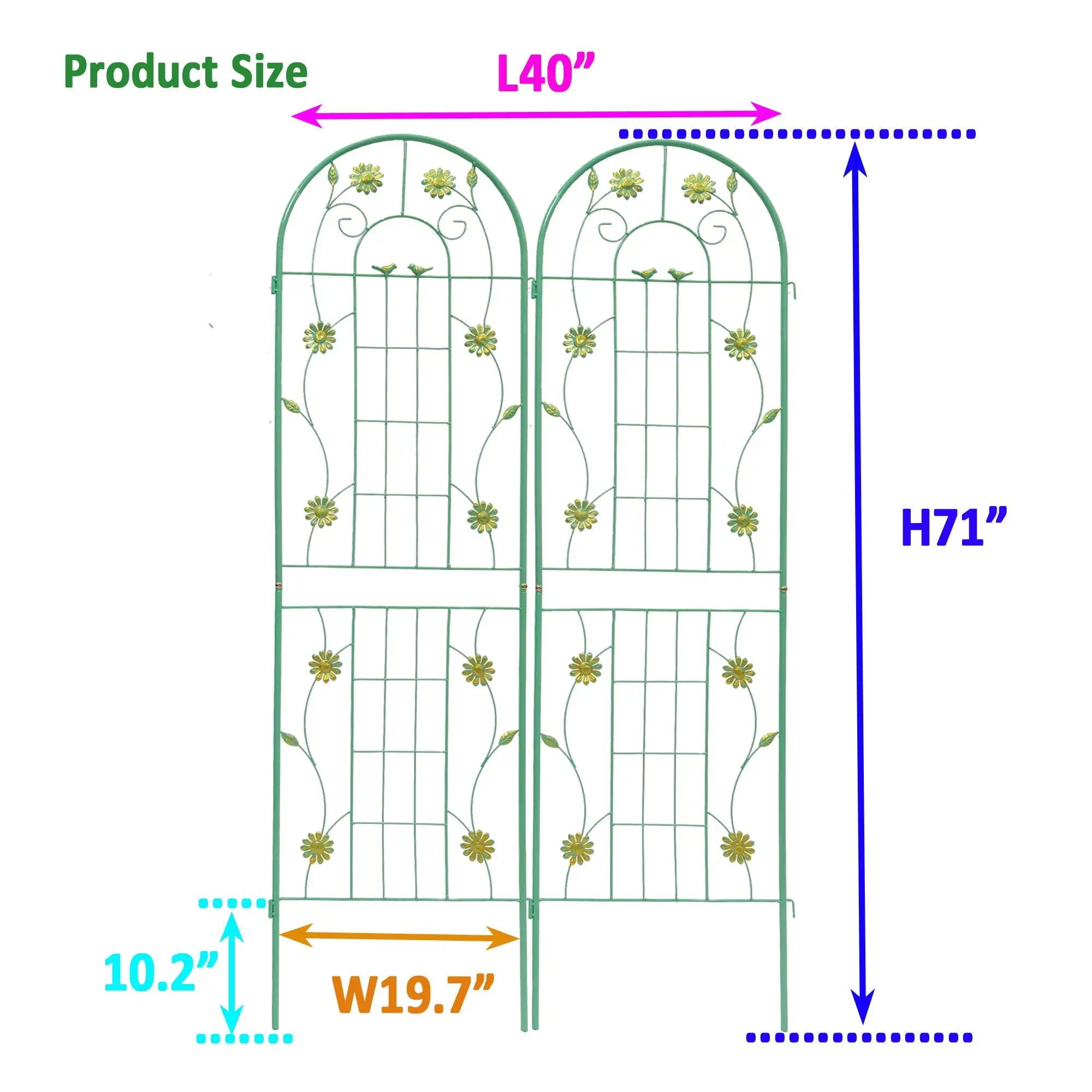 Metal Garden Trellis Rustproof Trellis For Climbing Plant Outdoor Flower Support by Unique Piece Furniture