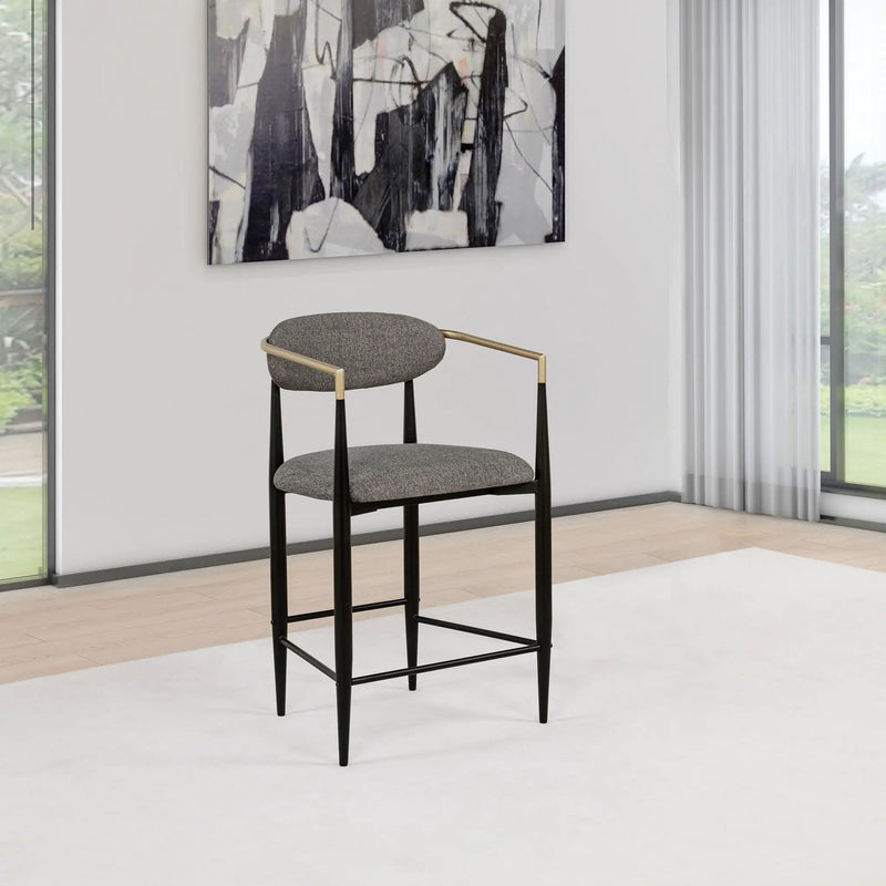 Tina Fabric Upholstered Counter Chair Dark Grey (Set of 2) by Unique Piece Furniture