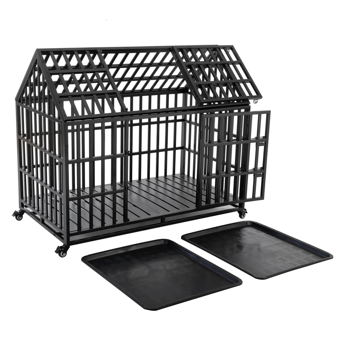 Heavy Duty Dog Crate Lockable Wheels by HouseOfZazla