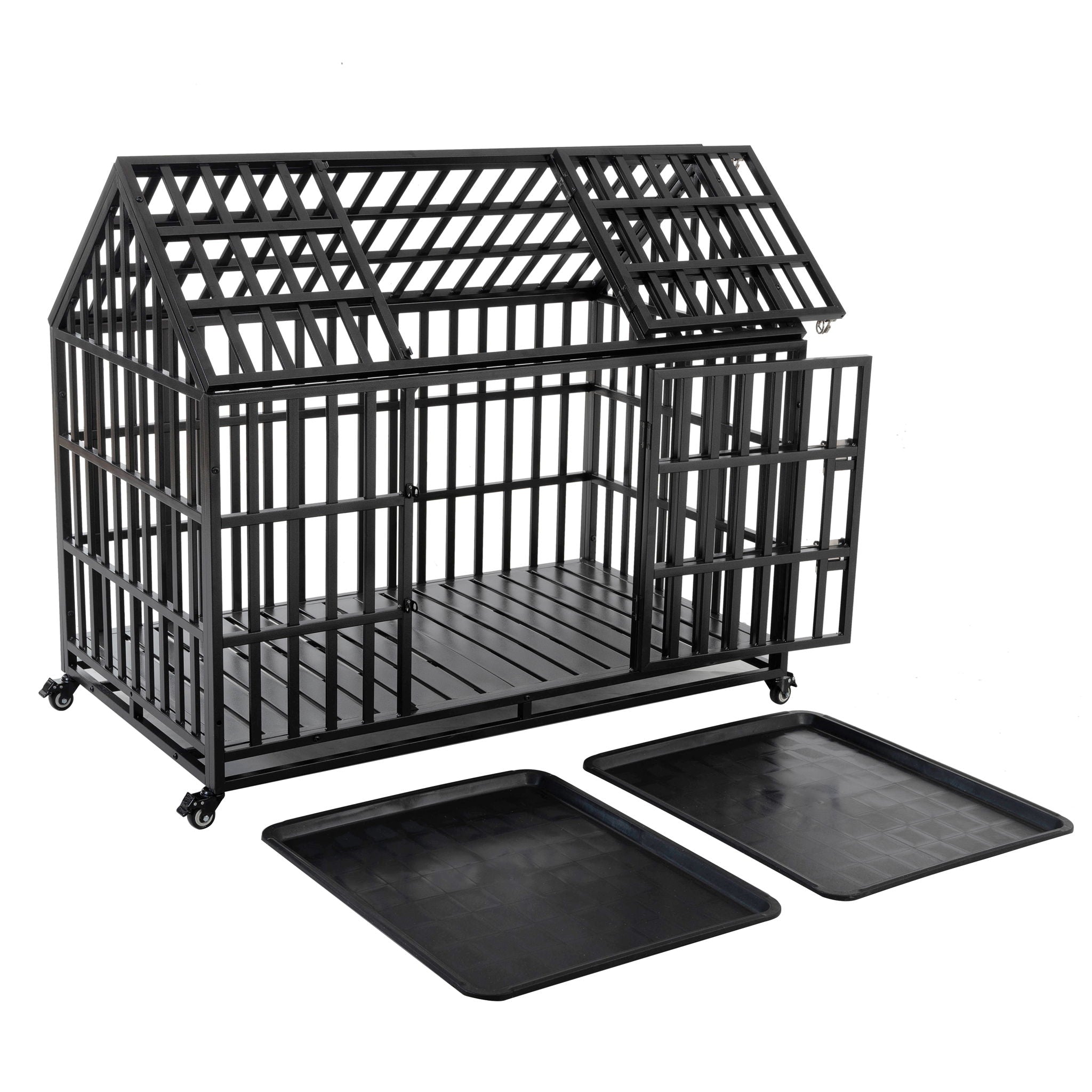 Heavy Duty Dog Crate Lockable Wheels by HouseOfZazla