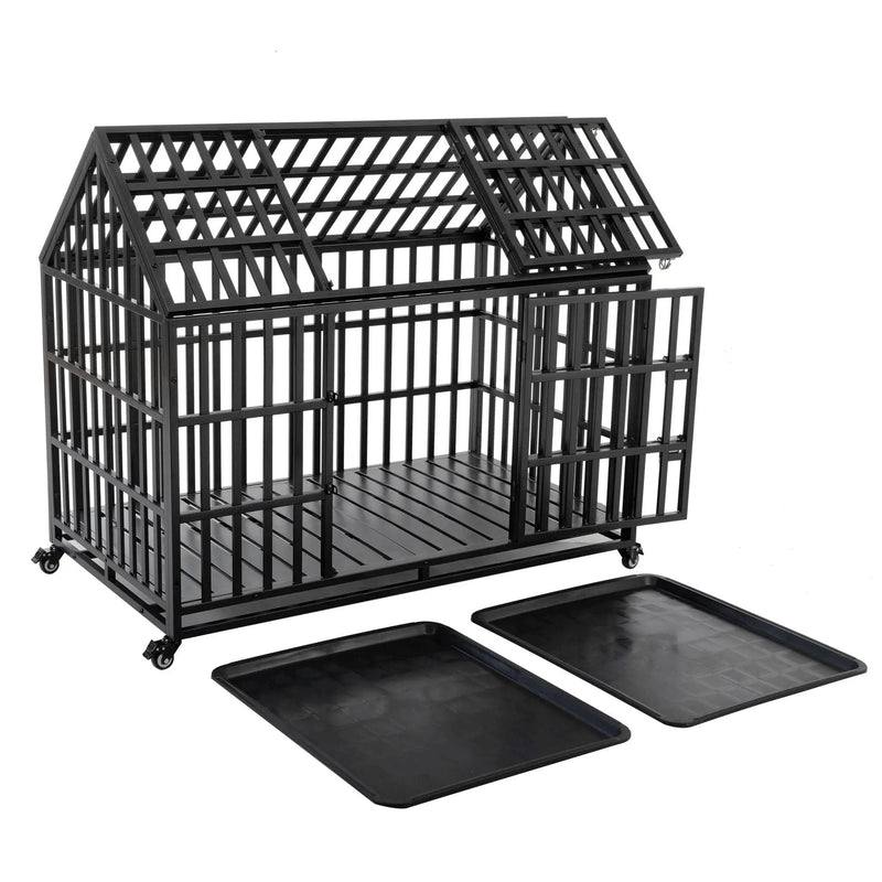 Heavy Duty Dog Crate Lockable Wheels by HouseOfZazla