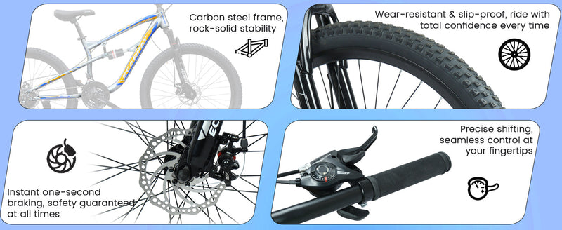 A2670 26 Inch Mountain Bike with 21-Speeds & Full Suspension, photo 7 of 10