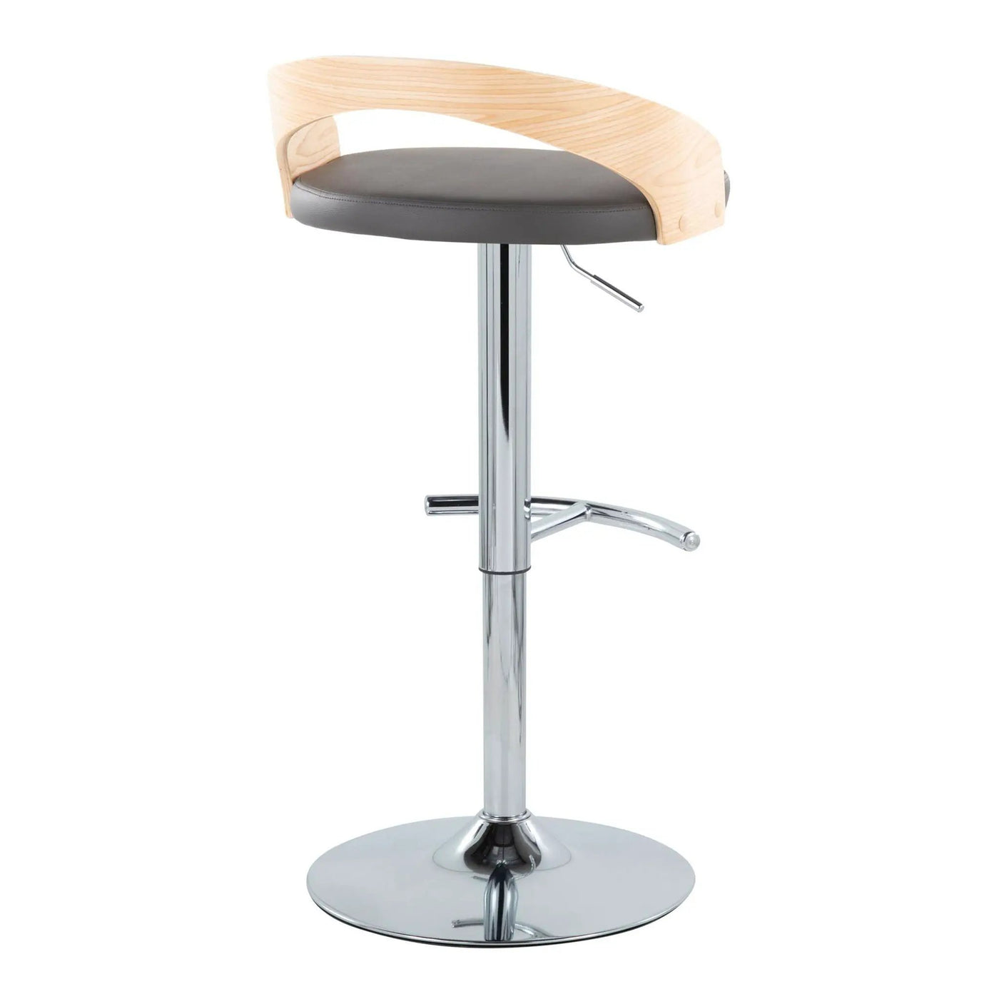 Grotto - Contemporary Adjustable Barstool, Swivel With Rounded T Footrest (Set of 2) by HouseOfZazla