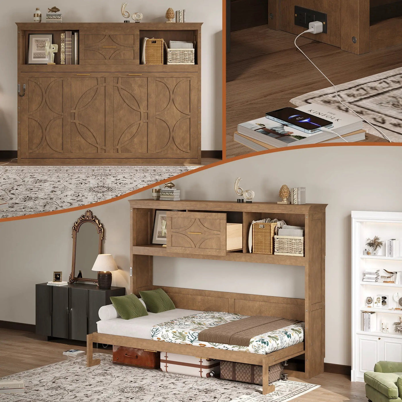 Murphy Bed With Charging Station and Drawer by HouseOfZazla