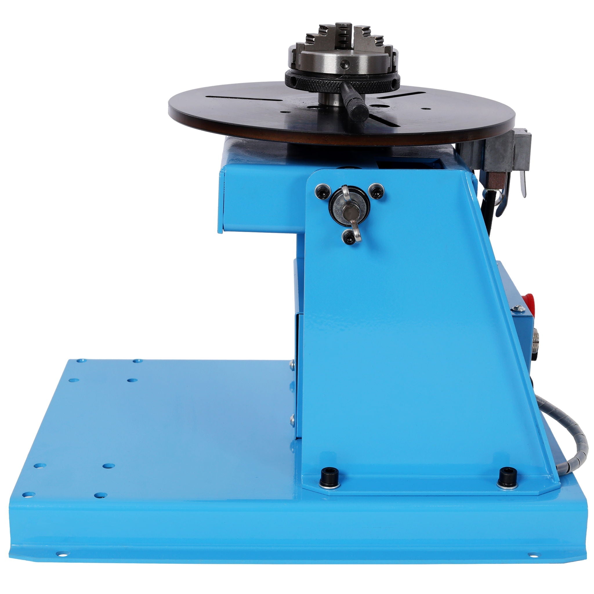 Portable Rotary Welding Positioner With 3 Jaw Lathe Chuck, 0 - 90° Turntable - Blue by HouseOfZazla