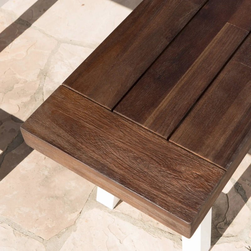 Tranquilizer Outdoor Acacia Wood Bench With Slat Panel Design by HouseOfZazla