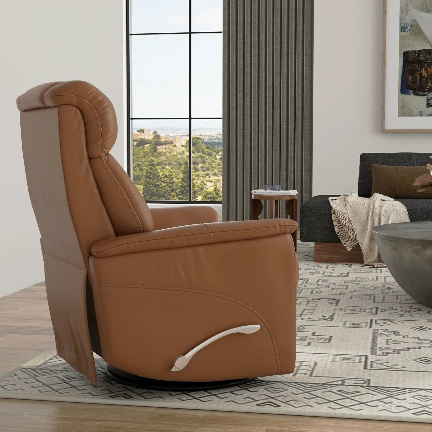 Bentley - Swivel Glider Recliner With Manual Adjustable Headrest & Footrest by HouseOfZazla