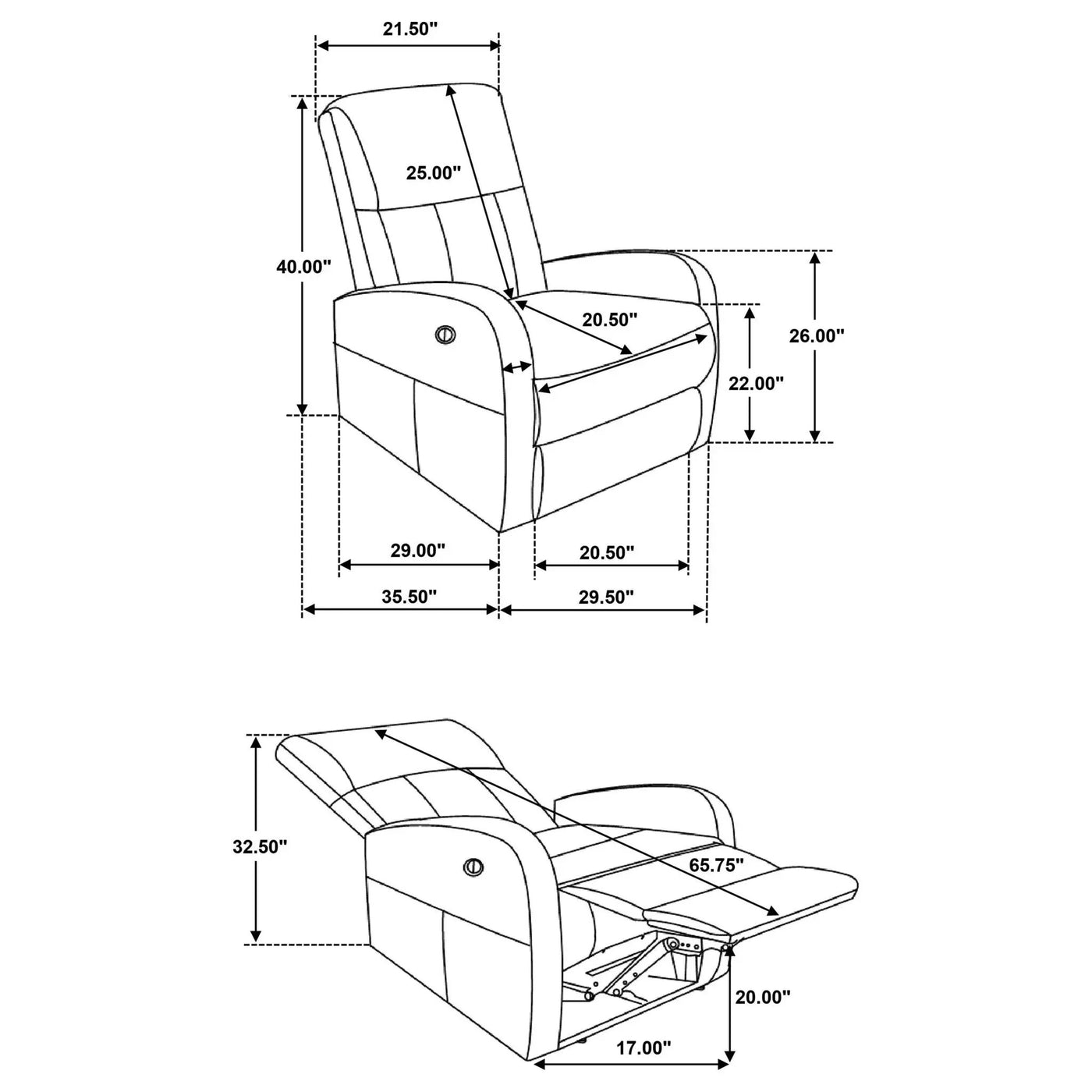 Meglia - Power Recliner Chair by HouseOfZazla