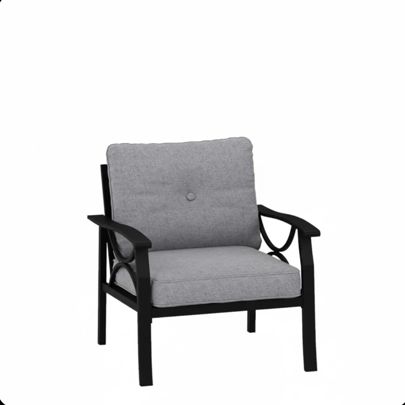 All-Weather Armchairs With Cushions, Modern Sculptural Design (Set of 2) by HouseOfZazla
