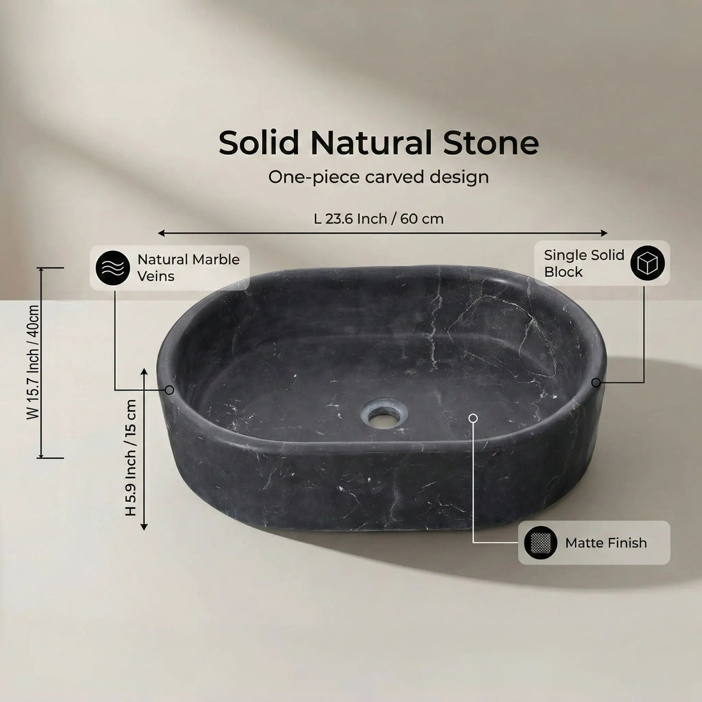 Bathroom Vessel Sink, Semi Polished Surface by HouseOfZazla