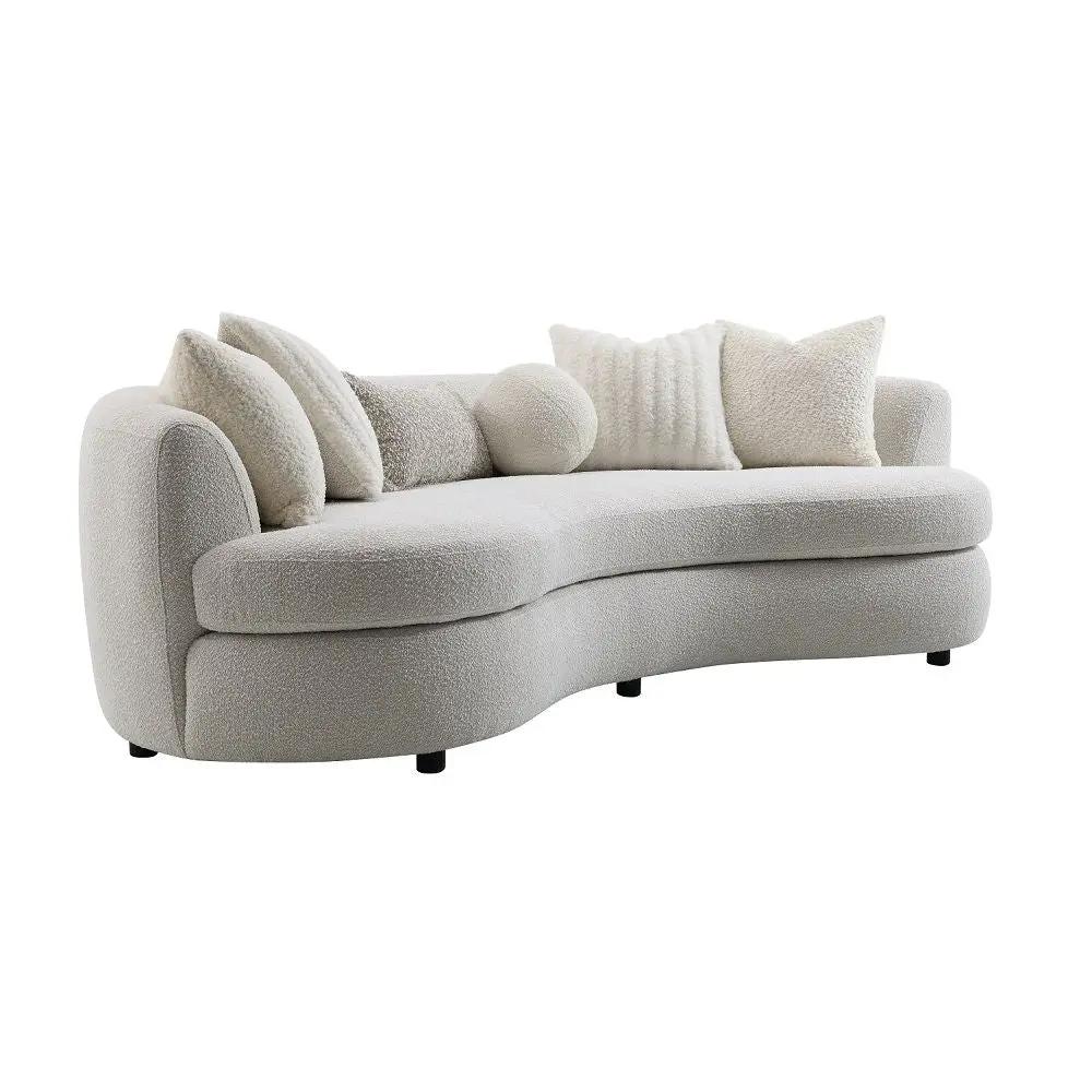 Iniko - Sofa With 6 Pillows - Beige Boucle by Unique Piece Furniture