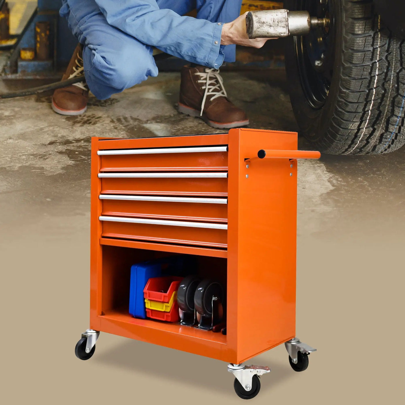 4 Drawers Multifunctional Tool Cart With Wheels by HouseOfZazla