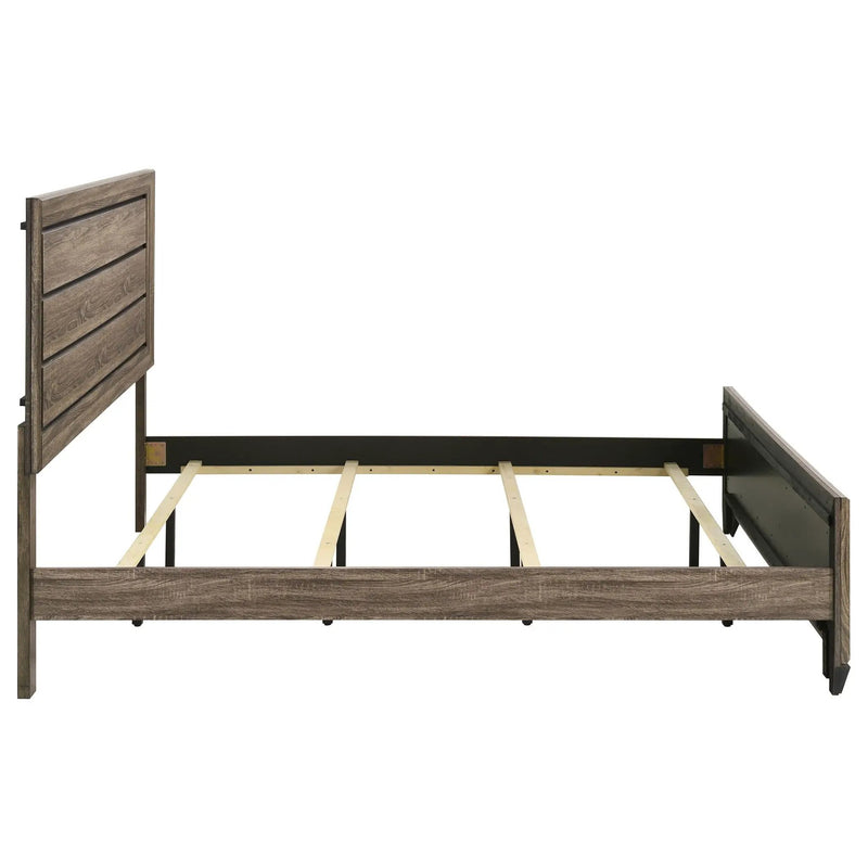 Kauffman Wood Eastern King Panel Bed Washed Taupe by Unique Piece Furniture