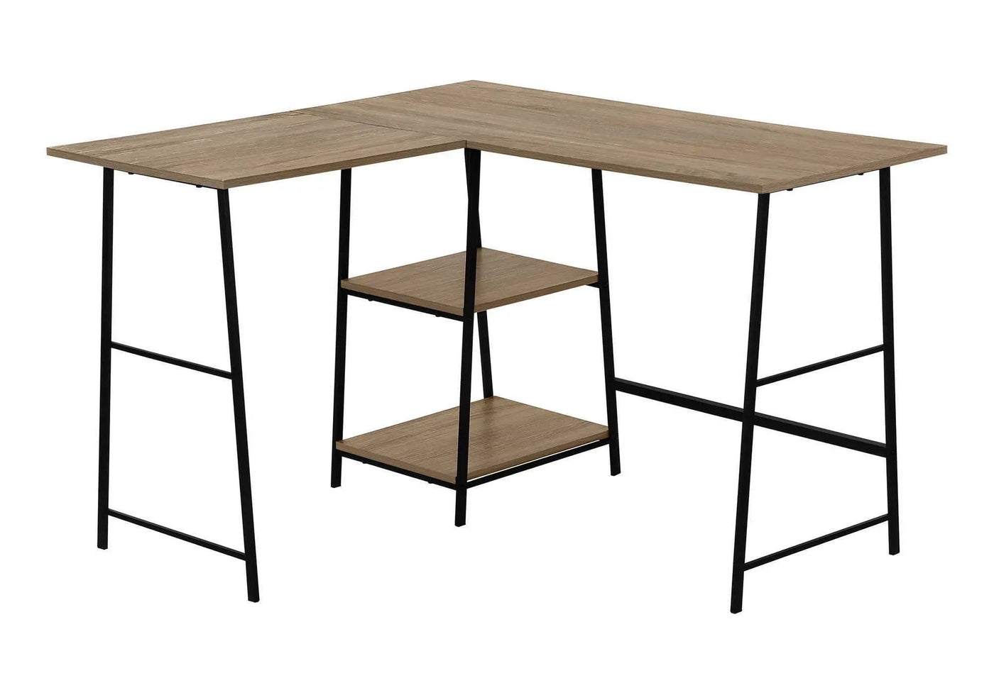 L-Shape Corner Computer Desk with Storage Shelves by HouseOfZazla