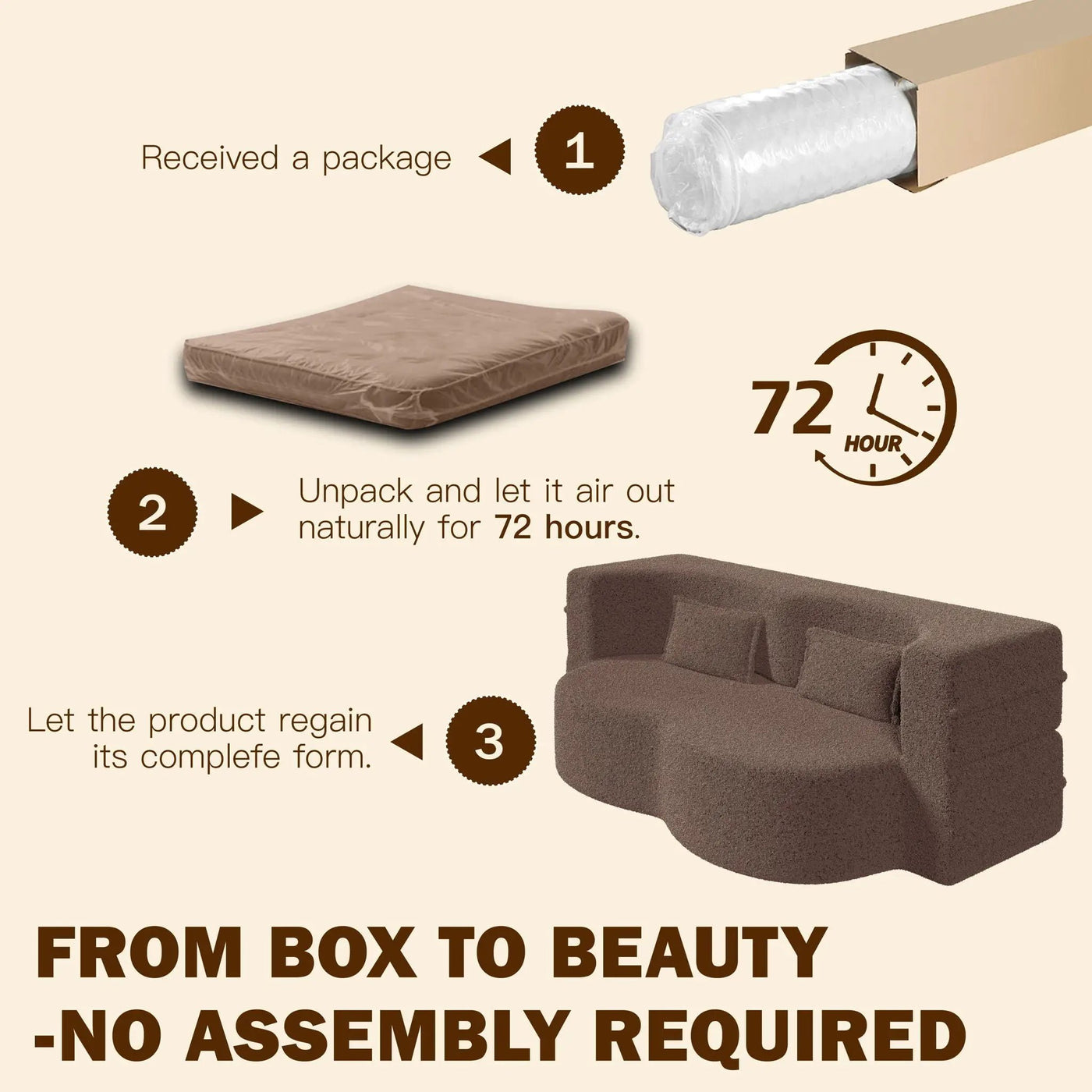 Modern Floor Sleeper Sofa Bed With 2 Pillows, Convertible Twin Size Folding Mattress For Living Room by HouseOfZazla