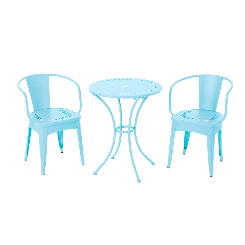 Lourdes 3 PC KD Metal Patio Furniture Set - Matte by HouseOfZazla
