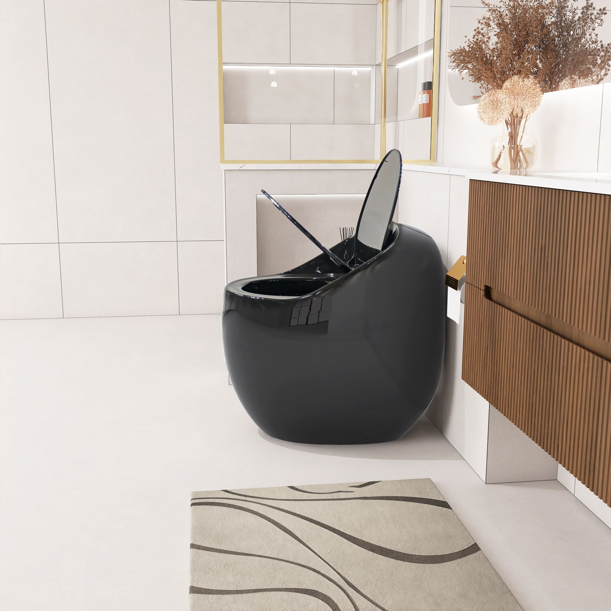 Modern Egg Shape Toilet 1.28 Gpf Single Flush Ceramic by HouseOfZazla