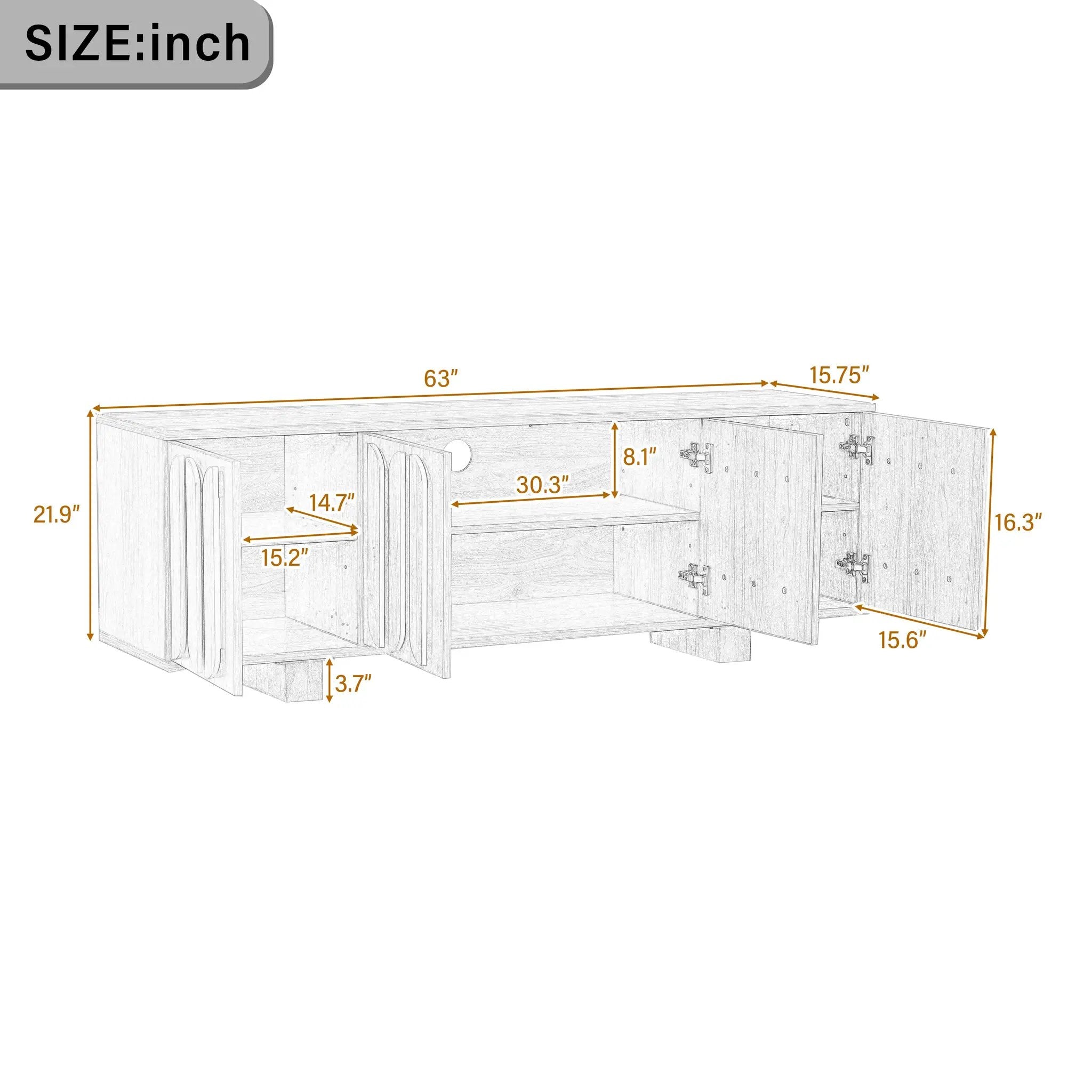 Vibe Haus 63'' Farmhouse TV Stand for TVs up to 75 Inches by HouseOfZazla