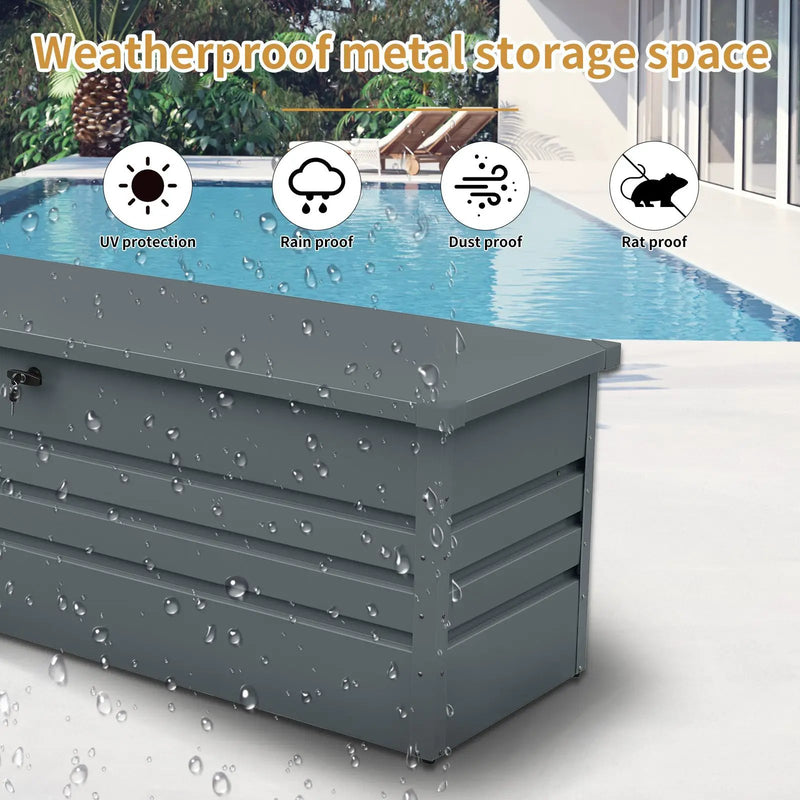 260 Gallon Metal Outdoor Deck Box by HouseOfZazla