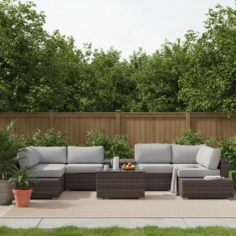 Wicker Sectional Seating Group With Cushions by HouseOfZazla