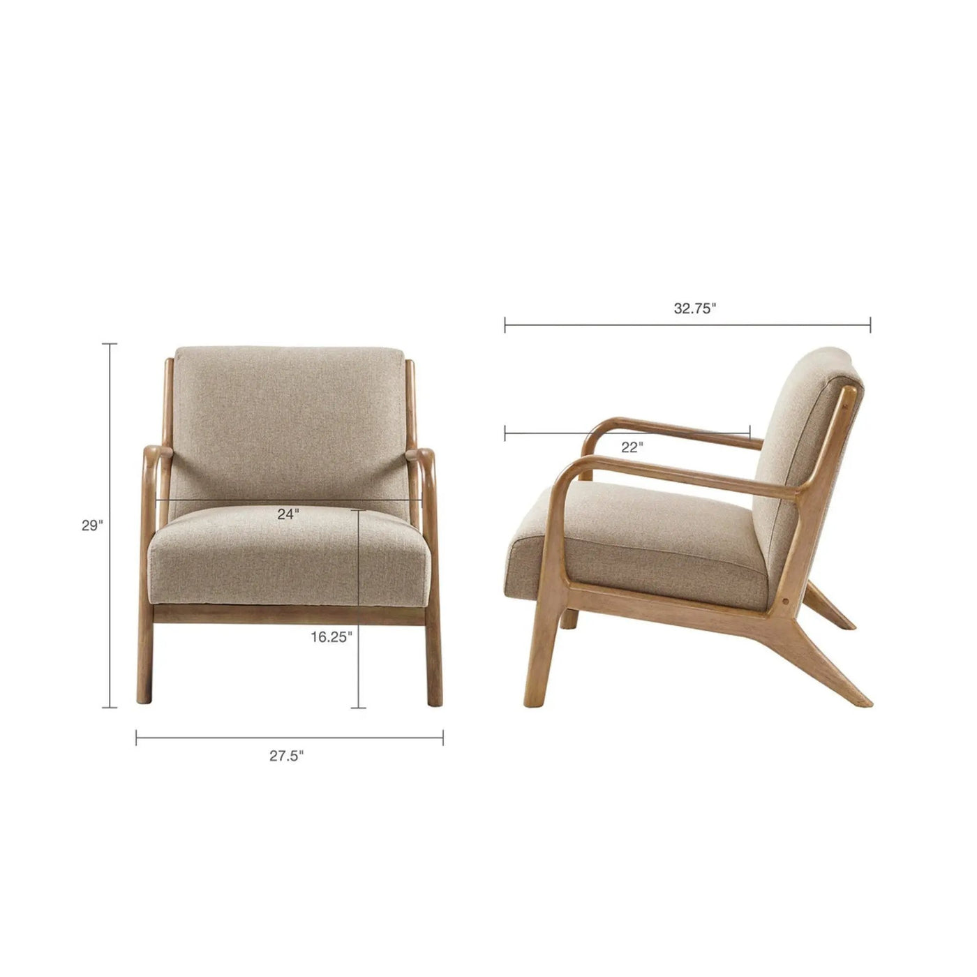 Mid-Century Style Lounge Chair With Upholstered Seat by HouseOfZazla
