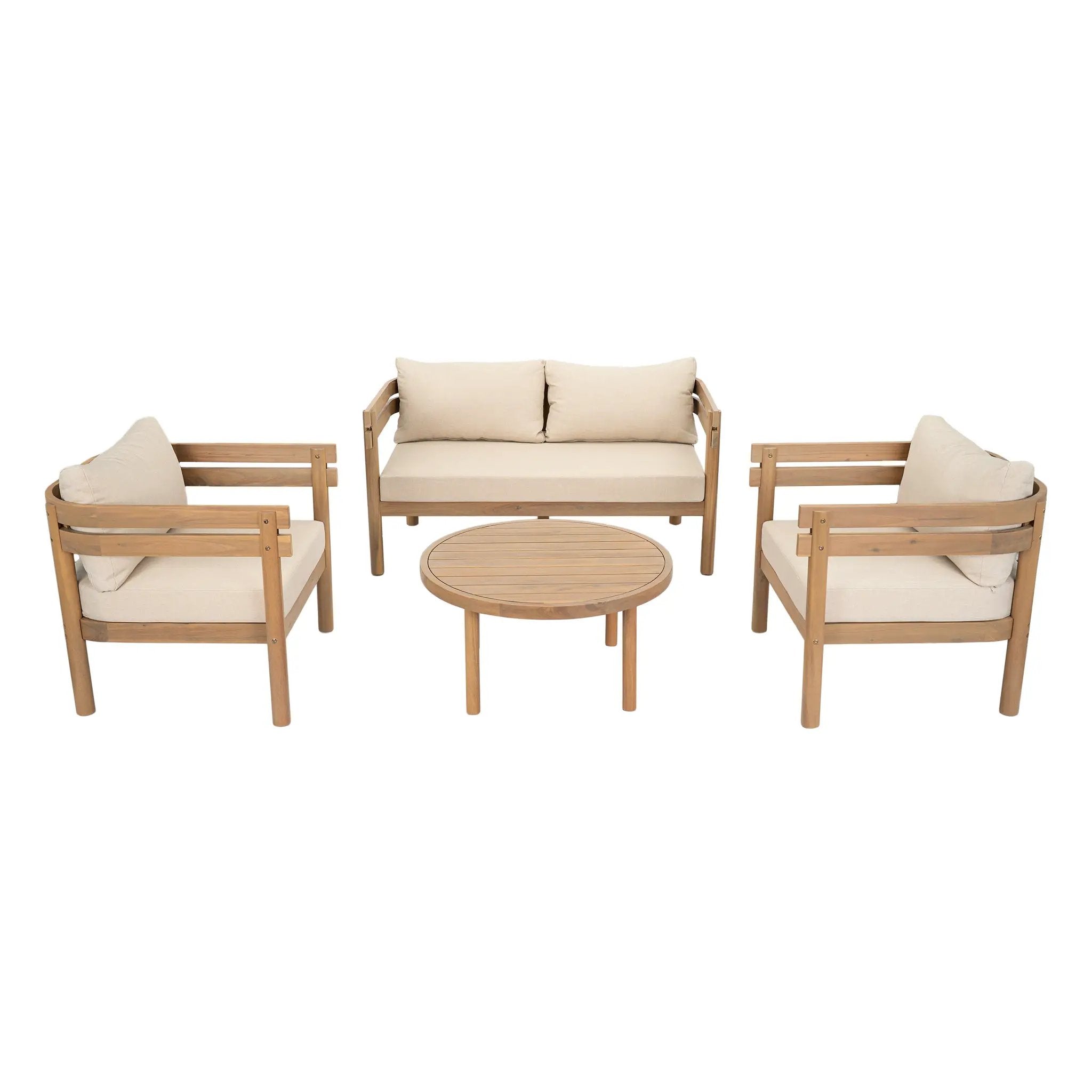 4-Piece Acacia Wood Patio Furniture Set by HouseOfZazla