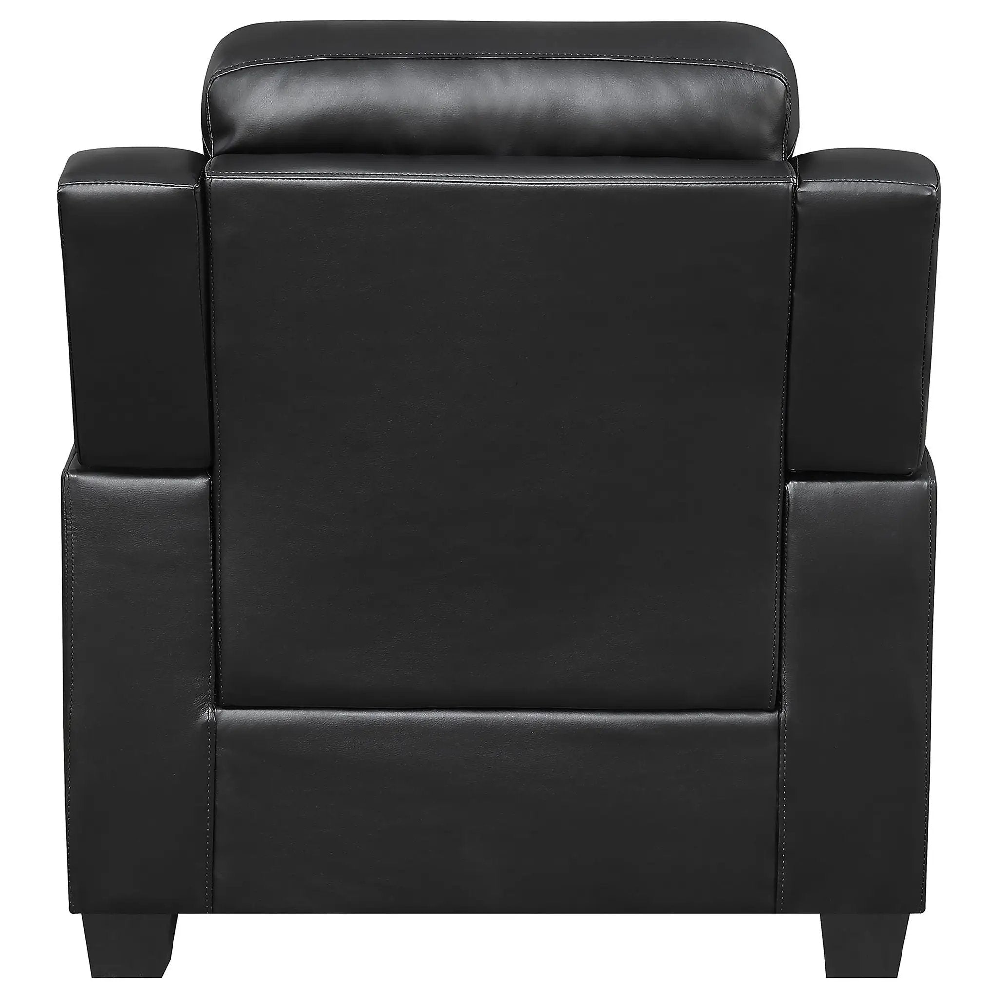 Finley Upholstered Padded Arm Tufted Accent Chair Black by Unique Piece Furniture