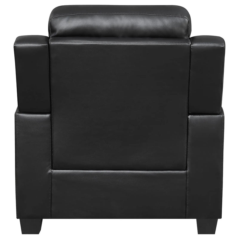 Finley Upholstered Padded Arm Tufted Accent Chair Black by Unique Piece Furniture