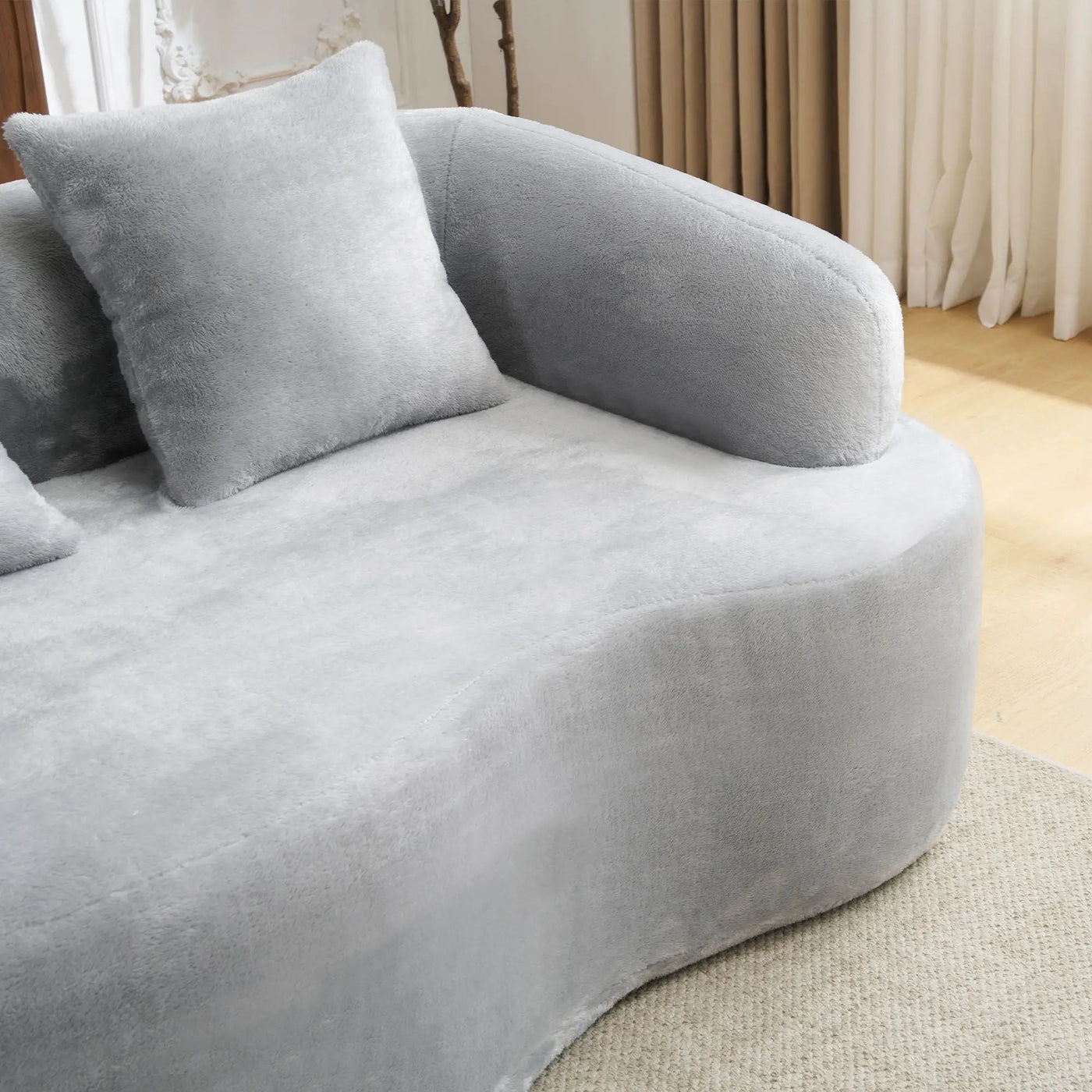 Modular L-Shape Sectional Sofa With Curved Chaise by HouseOfZazla