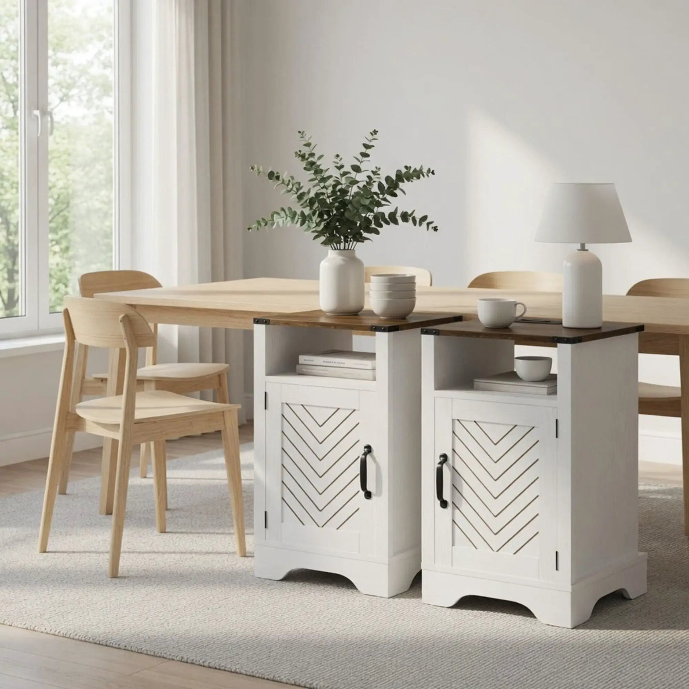 Farmhouse Nightstand With Charging Station & Storage by HouseOfZazla