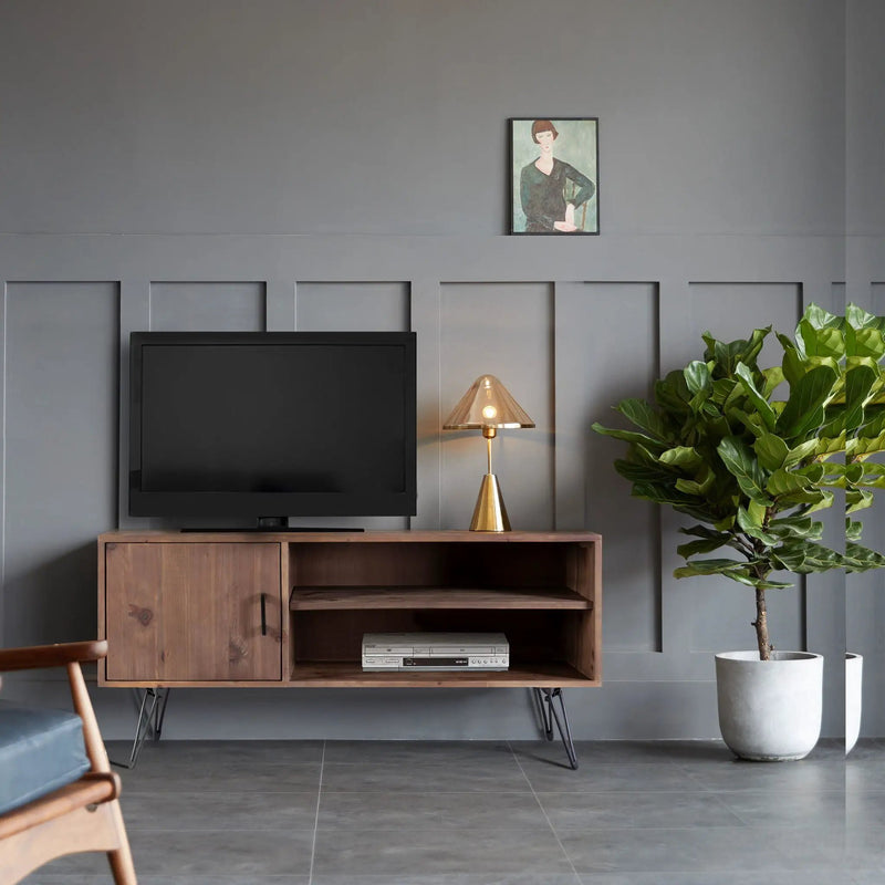 Simple, Modern, Vintage Reclaimed Wood TV Stand Media Table For Living Room - Natural by Unique Piece Furniture