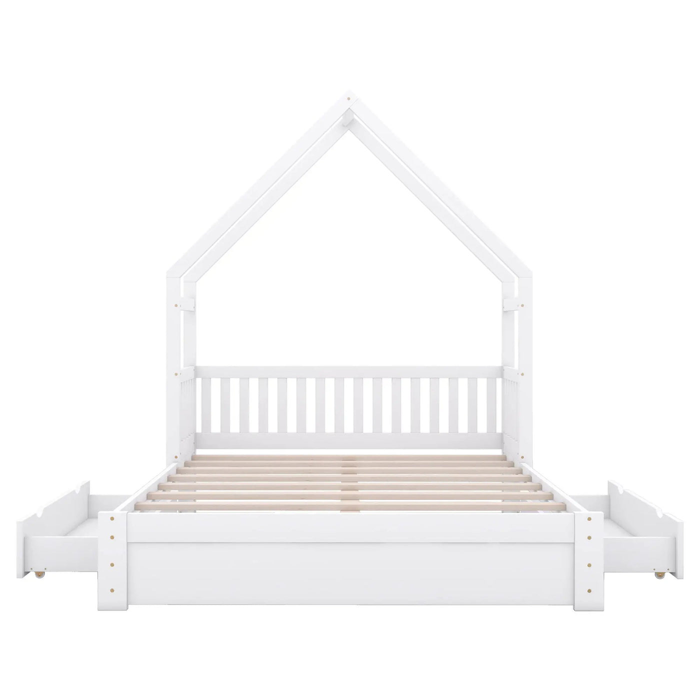 House Style Platform Bed With Guardrail And 2 Drawers by HouseOfZazla