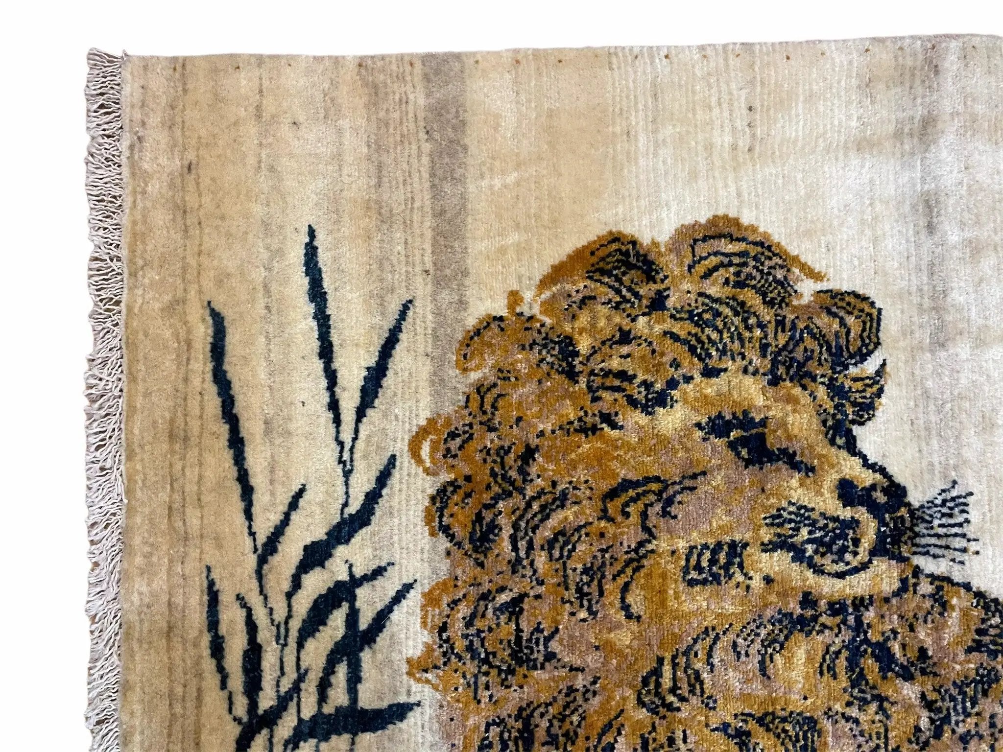 3.5 X 4 Handmade Hand-Knotted New Vintage Rug Quality Wool Lion Organic Dyes by Jewel Rugs