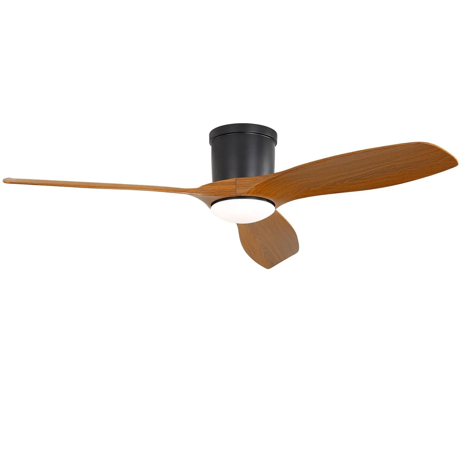 Smart Ceiling Fan With Remote Control, 3 Blades, Dimmable LED Light, Reversible DC Motor - Black by Unique Piece Furniture