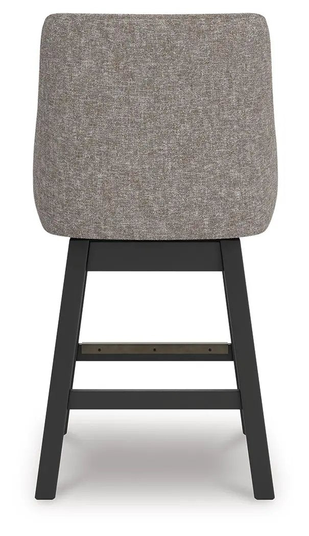 Neymorton - Upholstered Swivel Barstool (Set of 2) - Dark Grayish Brown by Unique Piece Furniture
