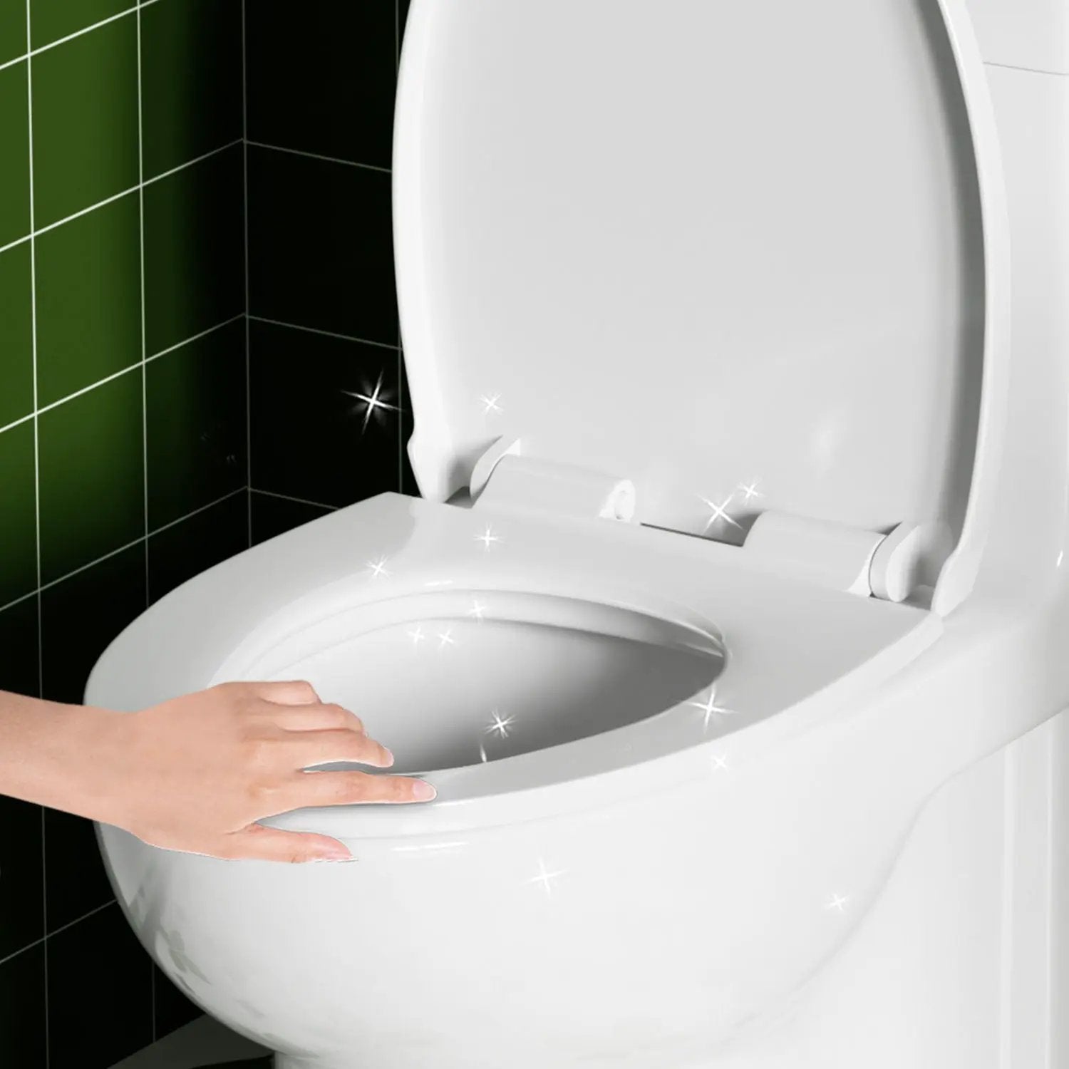 Gloss Tornado Flush 1 Piece Toilet With Soft Closing Seat, Water Saving Dual Flush - Gloss White by HouseOfZazla