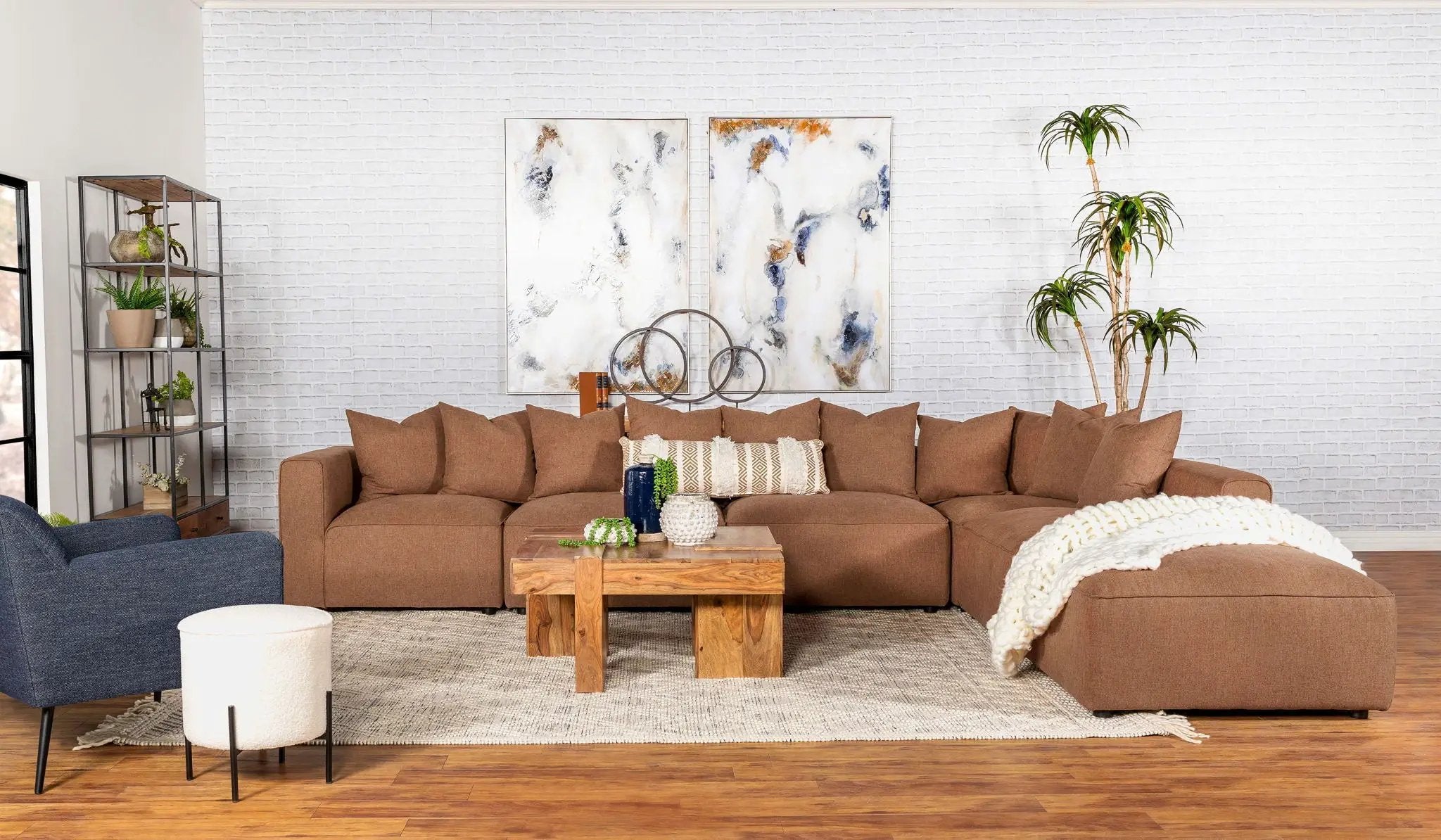 Jennifer 6-piece Upholstered Modular Sectional Terracotta by Unique Piece Furniture