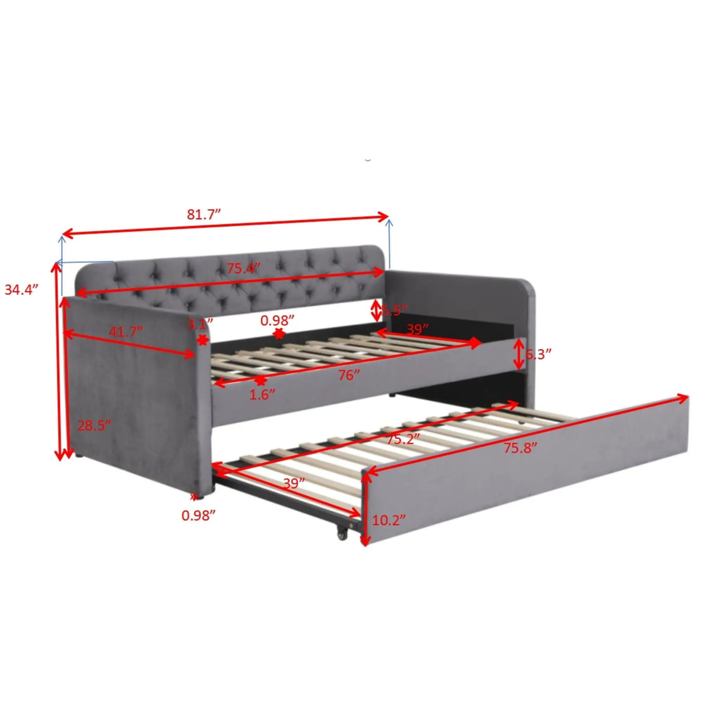 Upholstered Daybed With Trundle And USB Charging Design by HouseOfZazla