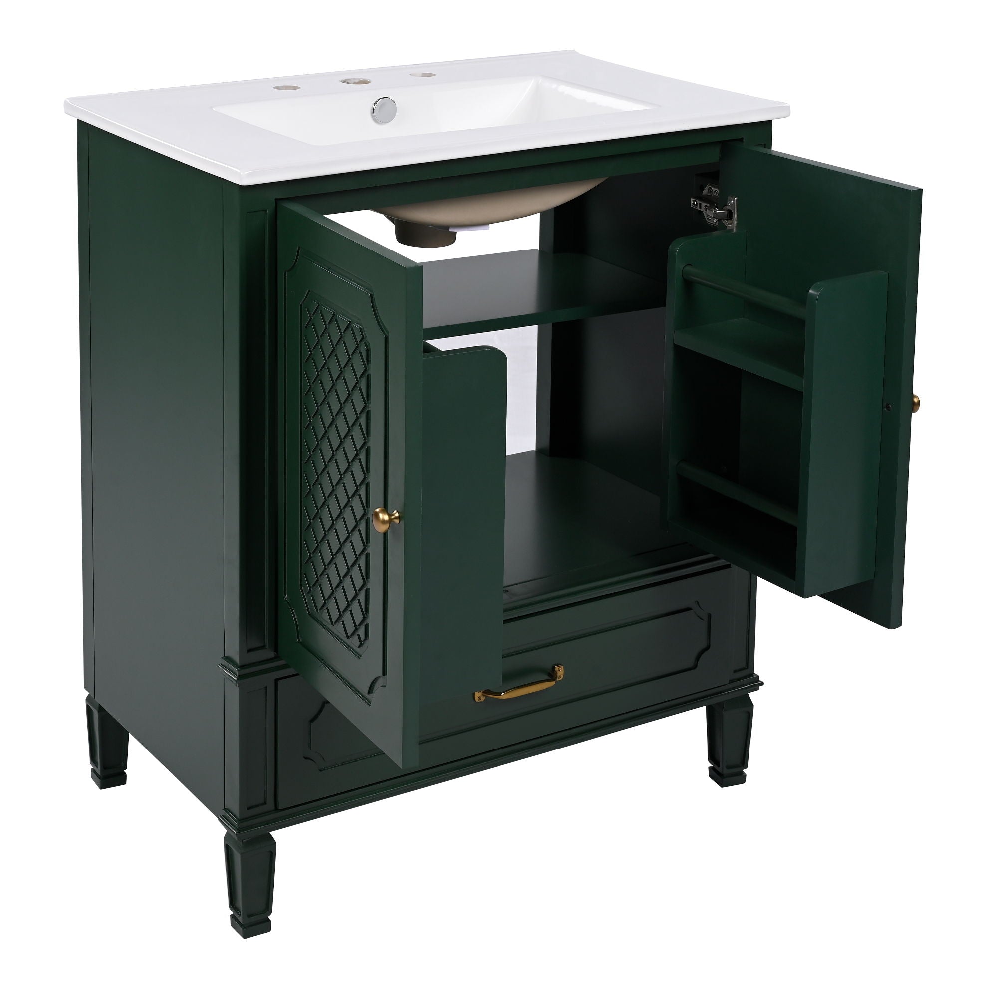 Bathroom Vanity With Sink, Soft Closing Door, Multi Functional Storage by HouseOfZazla