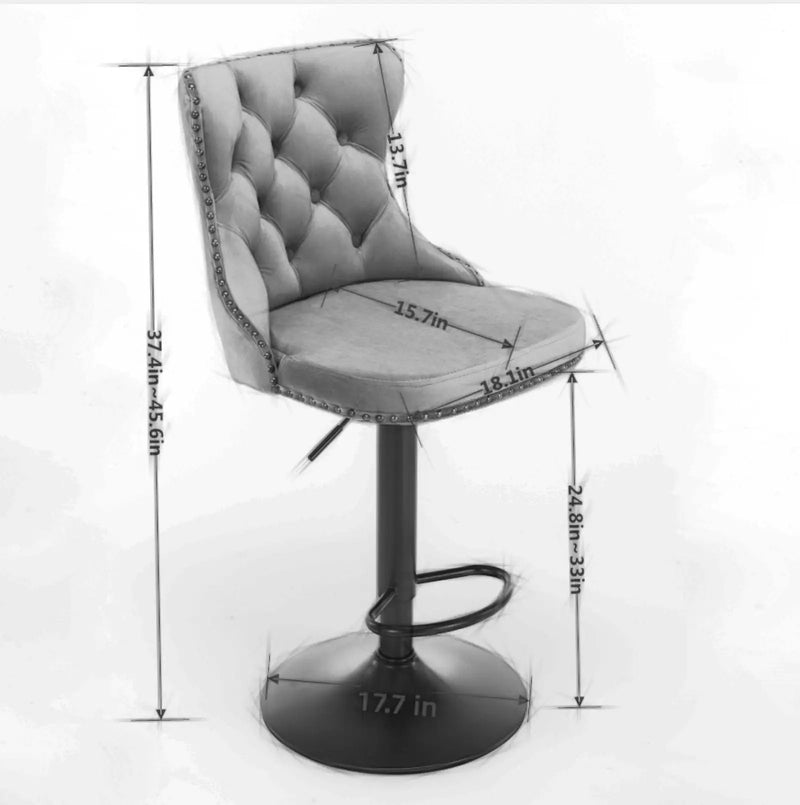 Swivel Barstools Adjusatble Seat Height, Modern Upholstered Bar Stools With Backs Comfortable Tufted For Home Pub And Kitchen Island (Set of 2) by Unique Piece Furniture